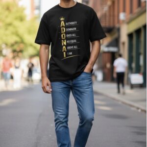 Adonai Acrostic T-Shirt — Faith-Based Christian Tee with 'ADONAI' Prayer Design