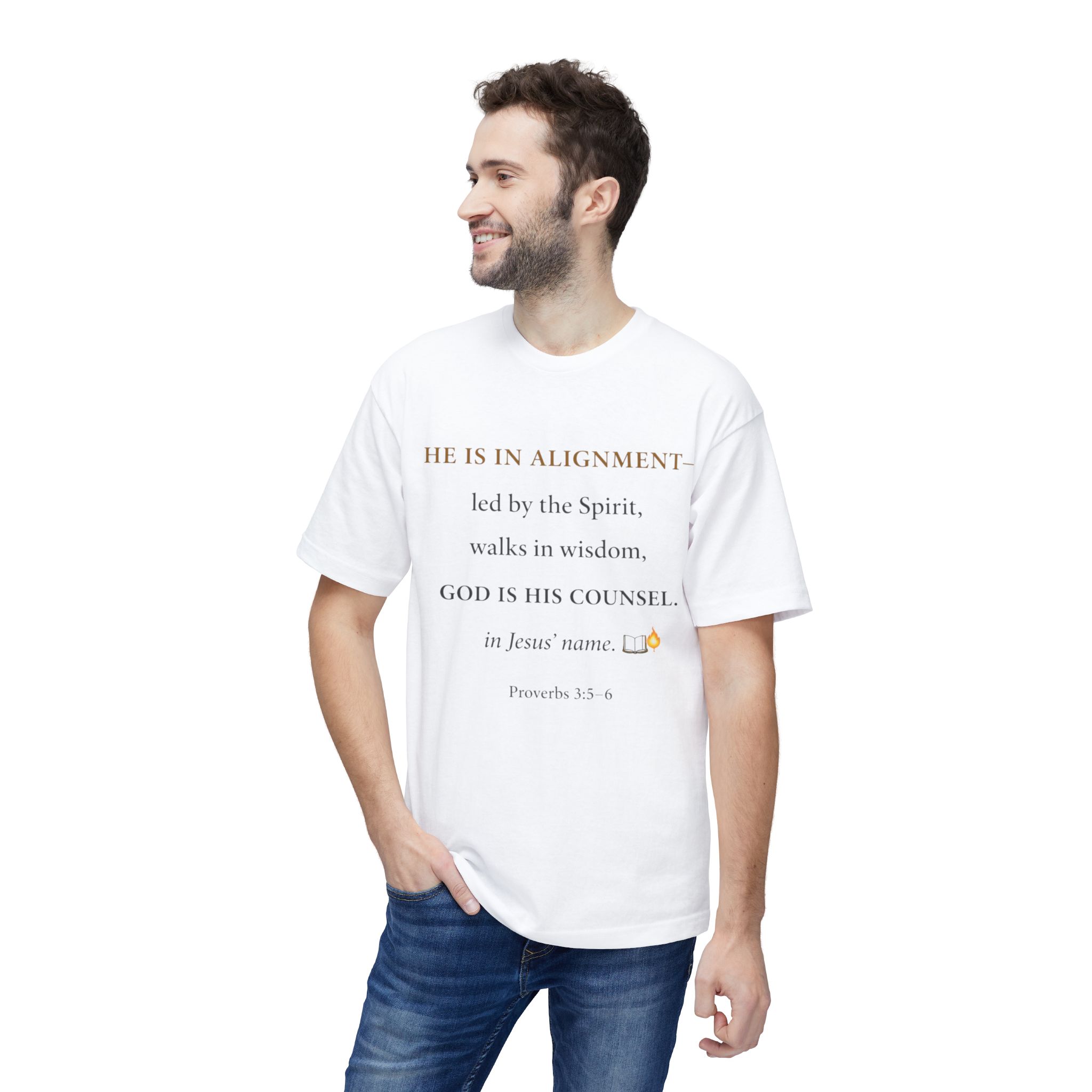 Men’s Godly Alignment T-Shirt — "He Is in Alignment" Proverbs 1:5–8 Inspirational Tee - Image 5