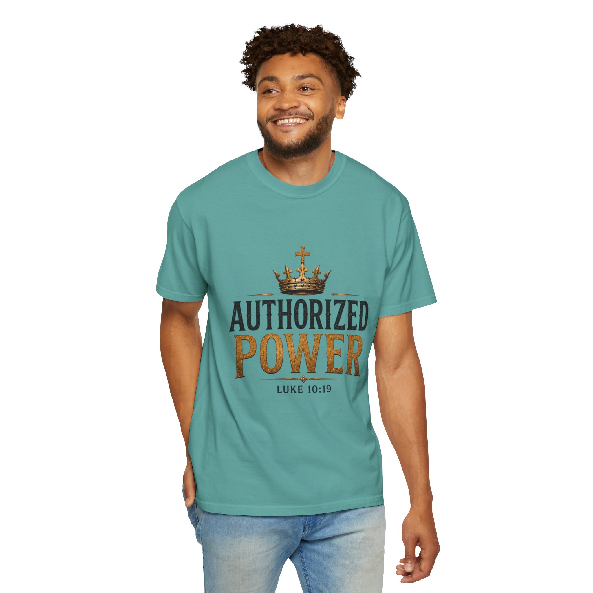Authorized Power T-Shirt — "Authorized Power" Luke 10:19 Christian Faith Tee - Image 97