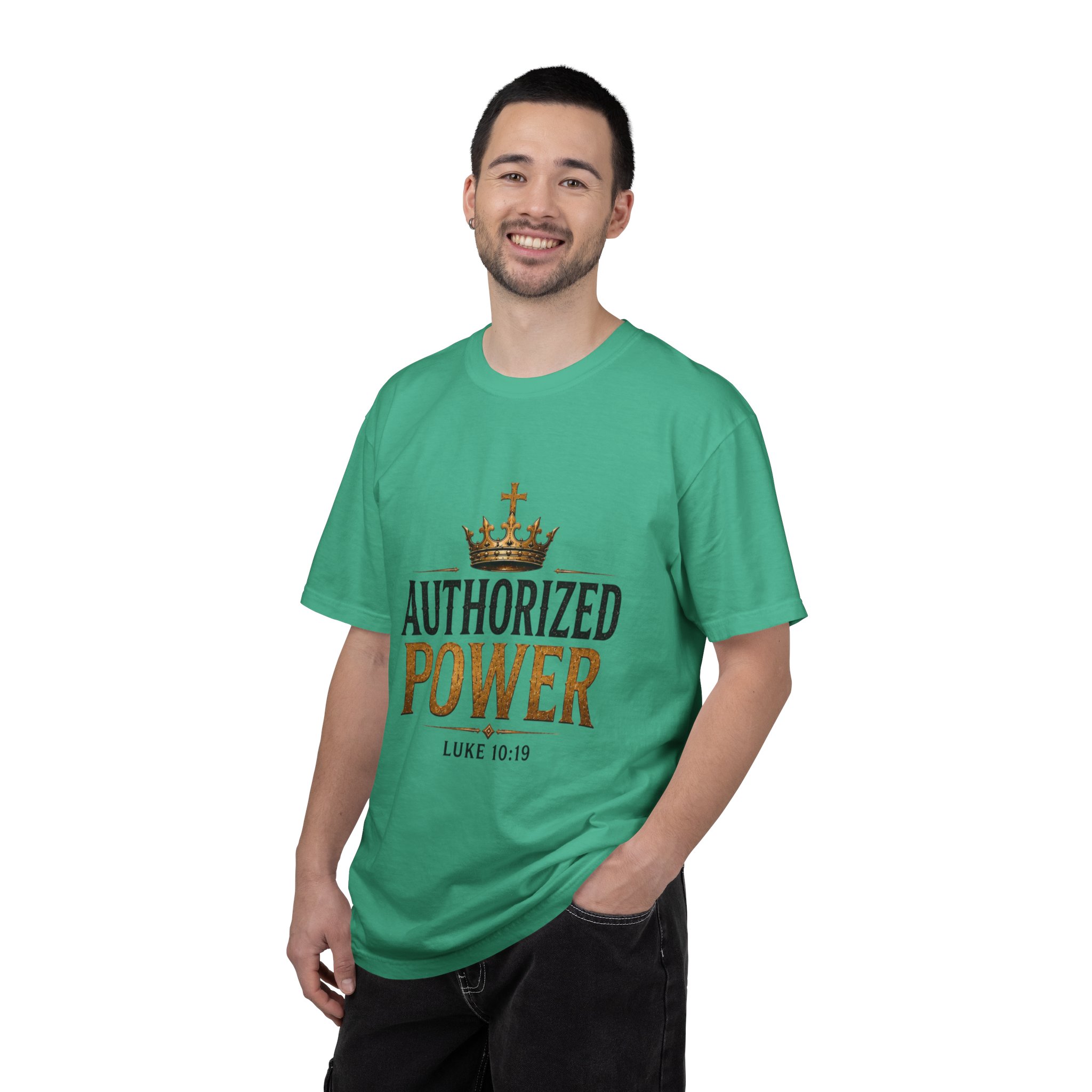 Authorized Power T-Shirt — "Authorized Power" Luke 10:19 Christian Faith Tee - Image 86