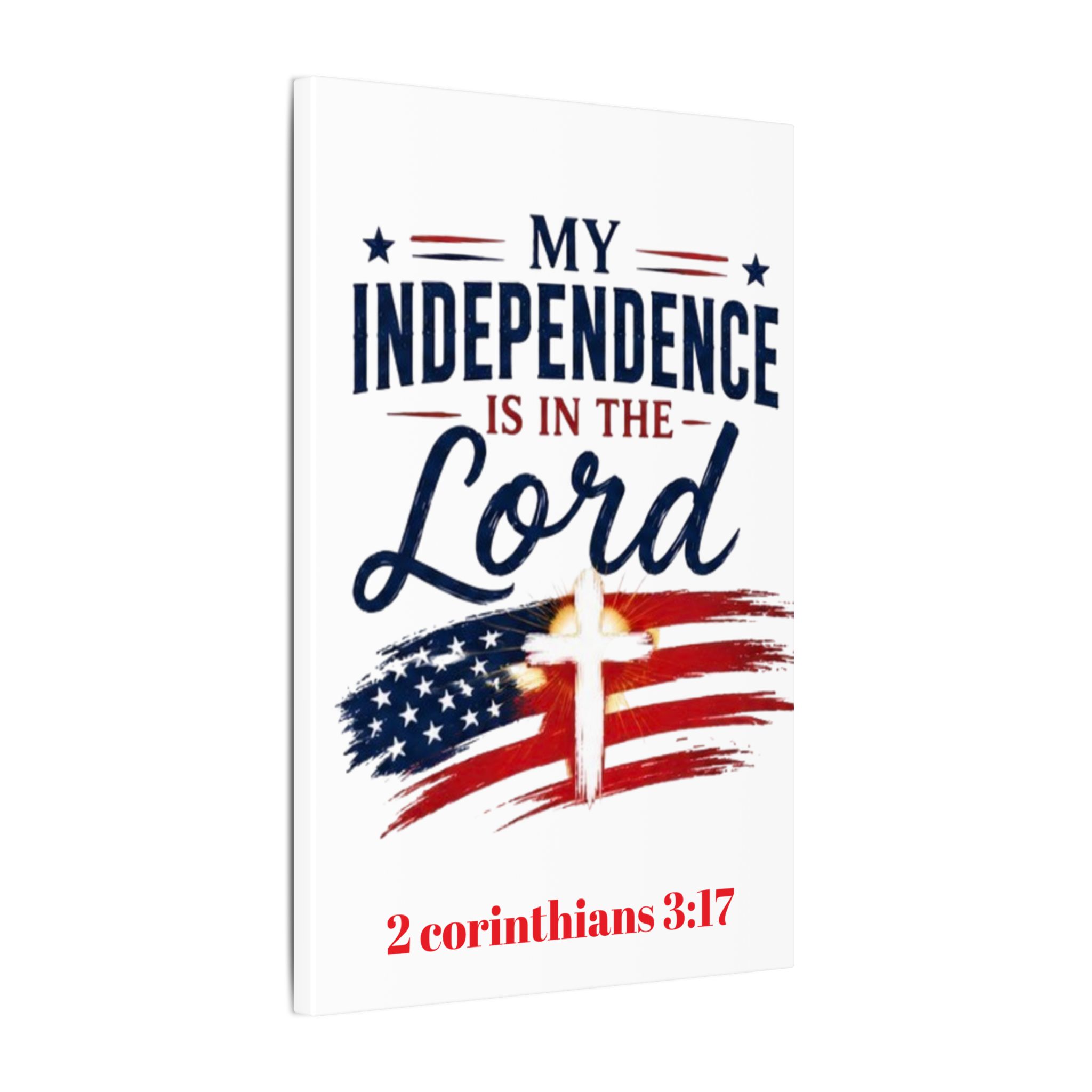 Independence Is in the Lord Canvas Wall Art – Patriotic Christian 2 Corinthians 3:17 - Image 6
