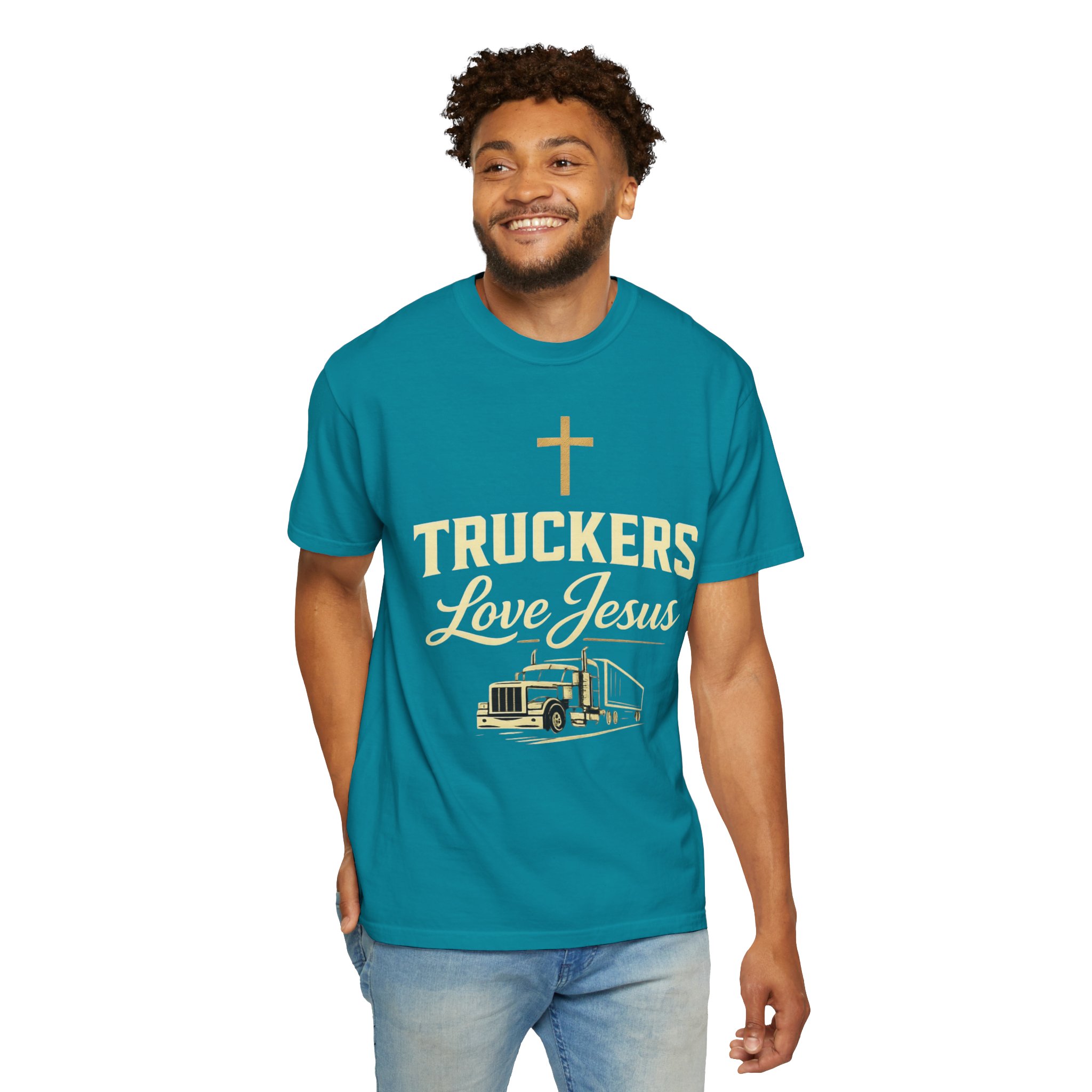 Truckers Love Jesus T-Shirt — Christian Trucker Gospel Tee - Image 25