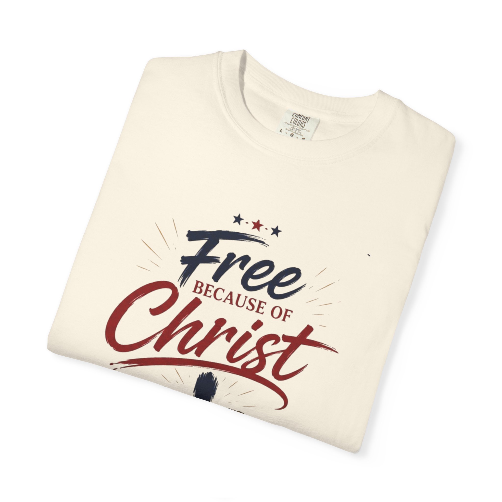 Free Because of Christ T-Shirt — Christian Faith / Galatians 5:1 Inspirational Tee - Image 11
