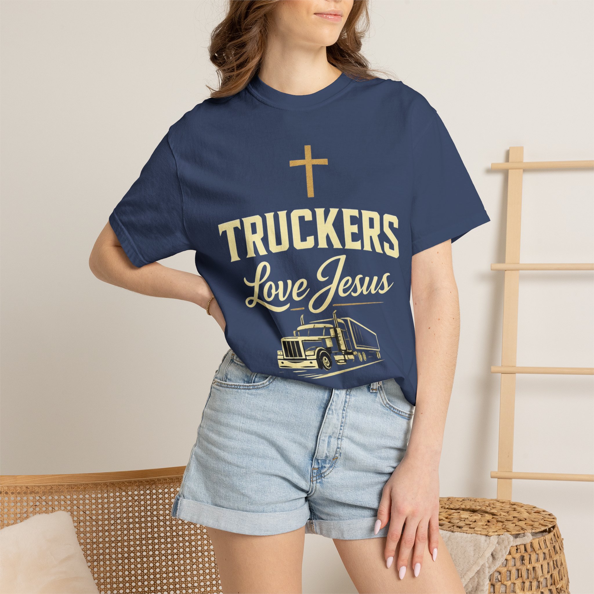 Truckers Love Jesus T-Shirt — Christian Trucker Gospel Tee - Image 44