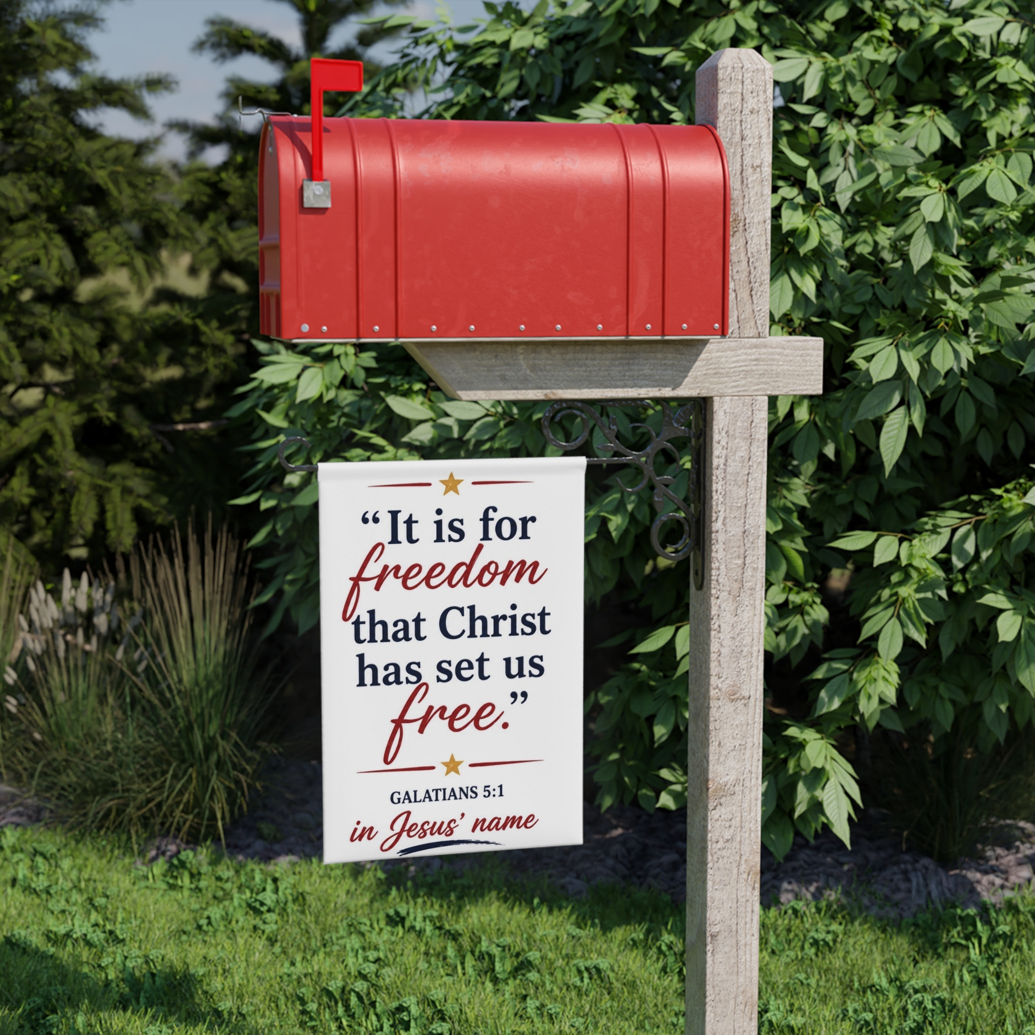 Christian Garden Banner – "It is for Freedom that Christ has set us free" (Galatians 5:1) - Image 4
