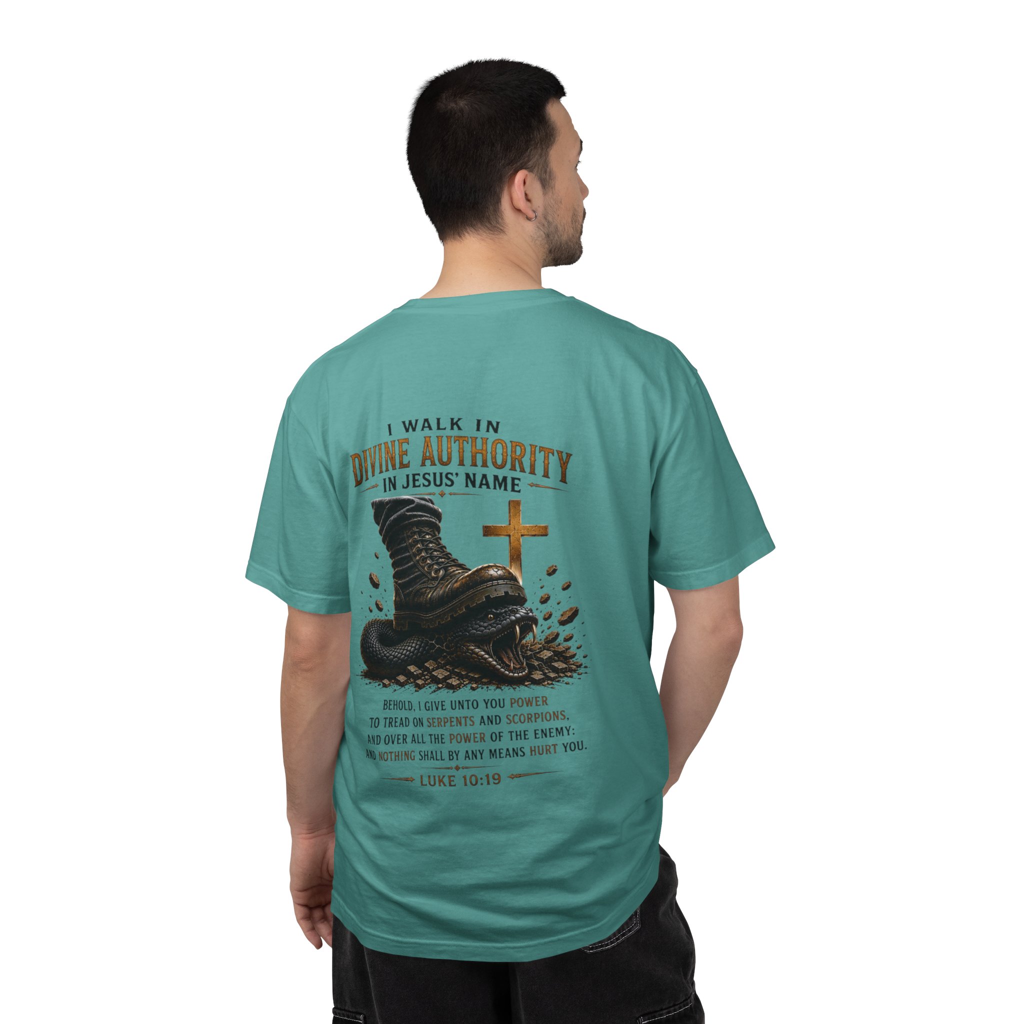 Authorized Power T-Shirt — "Authorized Power" Luke 10:19 Christian Faith Tee - Image 99