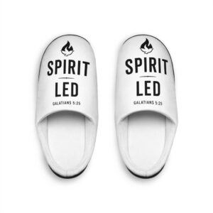 Spirit Led Men’s Indoor Slippers – Christian Scripture Galatians 5:25 Comfort Slides