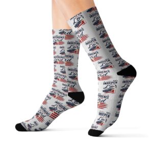 Independence Day Sublimation Socks – Patriotic USA Flag & 'Independence' Design