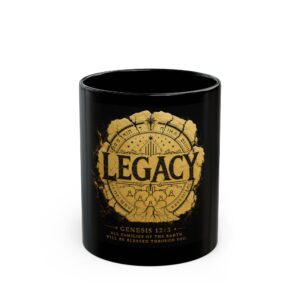 Legacy Scripture Coffee Mug – "Legacy" Genesis 12:3 Black Ceramic Mug