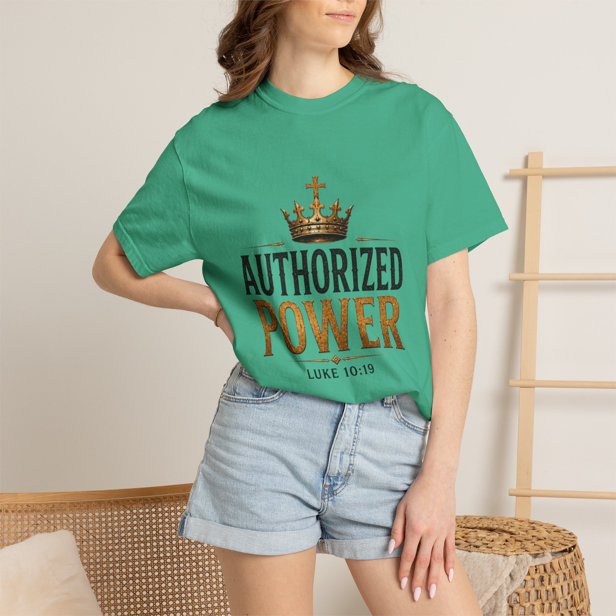 Authorized Power T-Shirt — "Authorized Power" Luke 10:19 Christian Faith Tee - Image 84