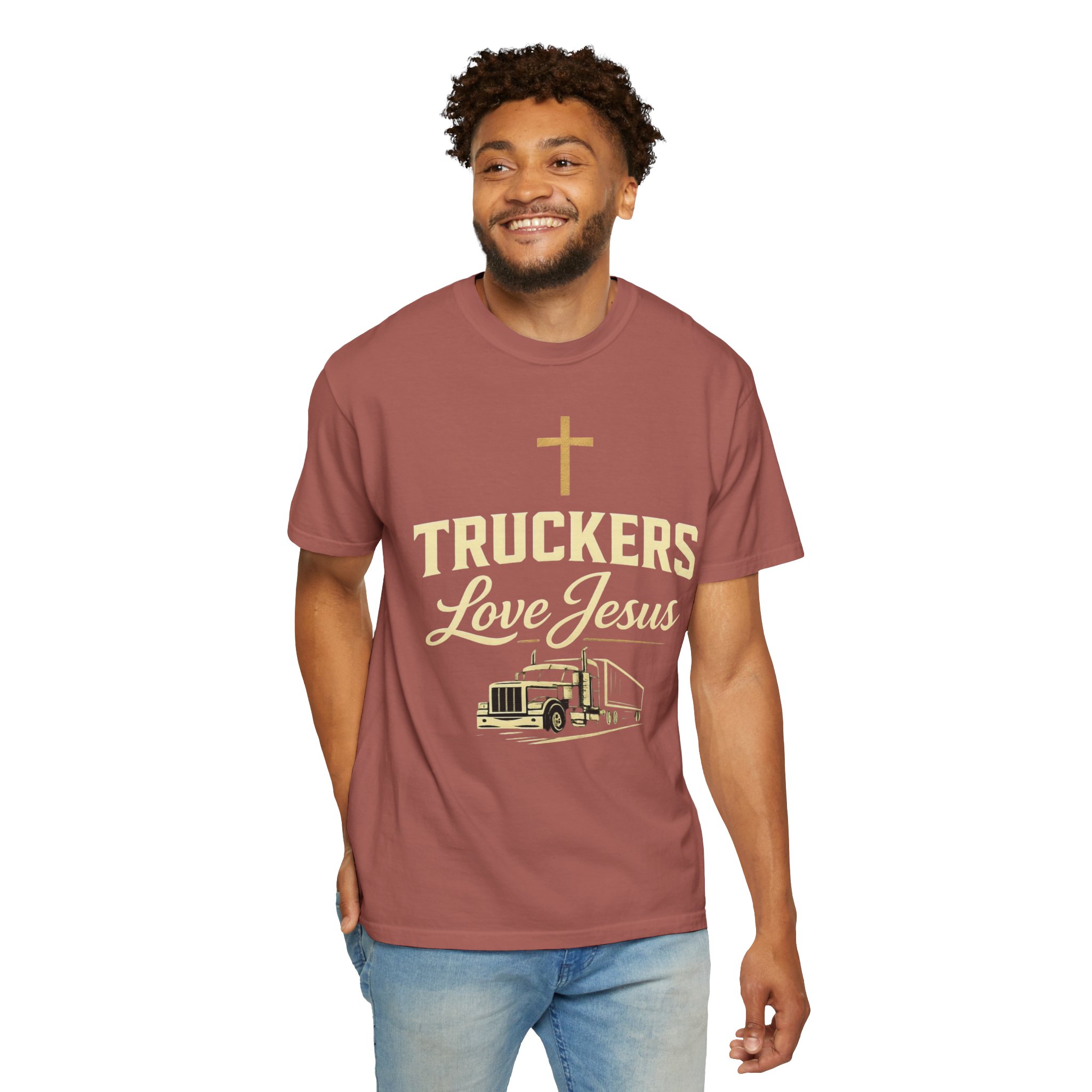 Truckers Love Jesus T-Shirt — Christian Trucker Gospel Tee - Image 65