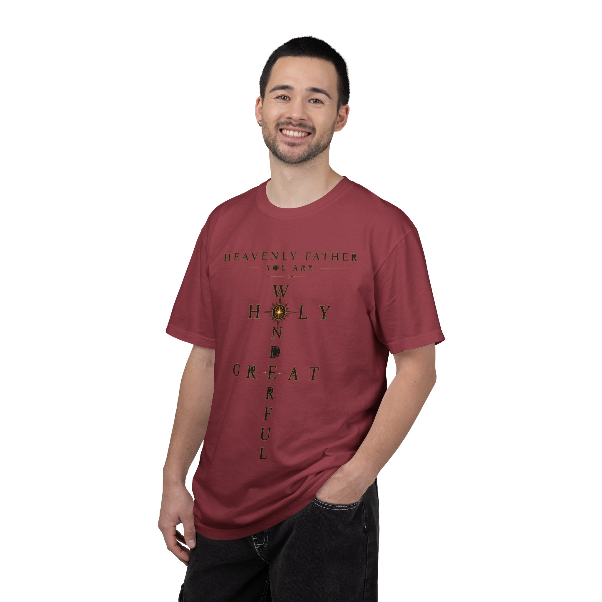Heavenly Father Cross T‑Shirt — "You Are Wonderful, Holy, Great" Christian Faith Tee - Image 13