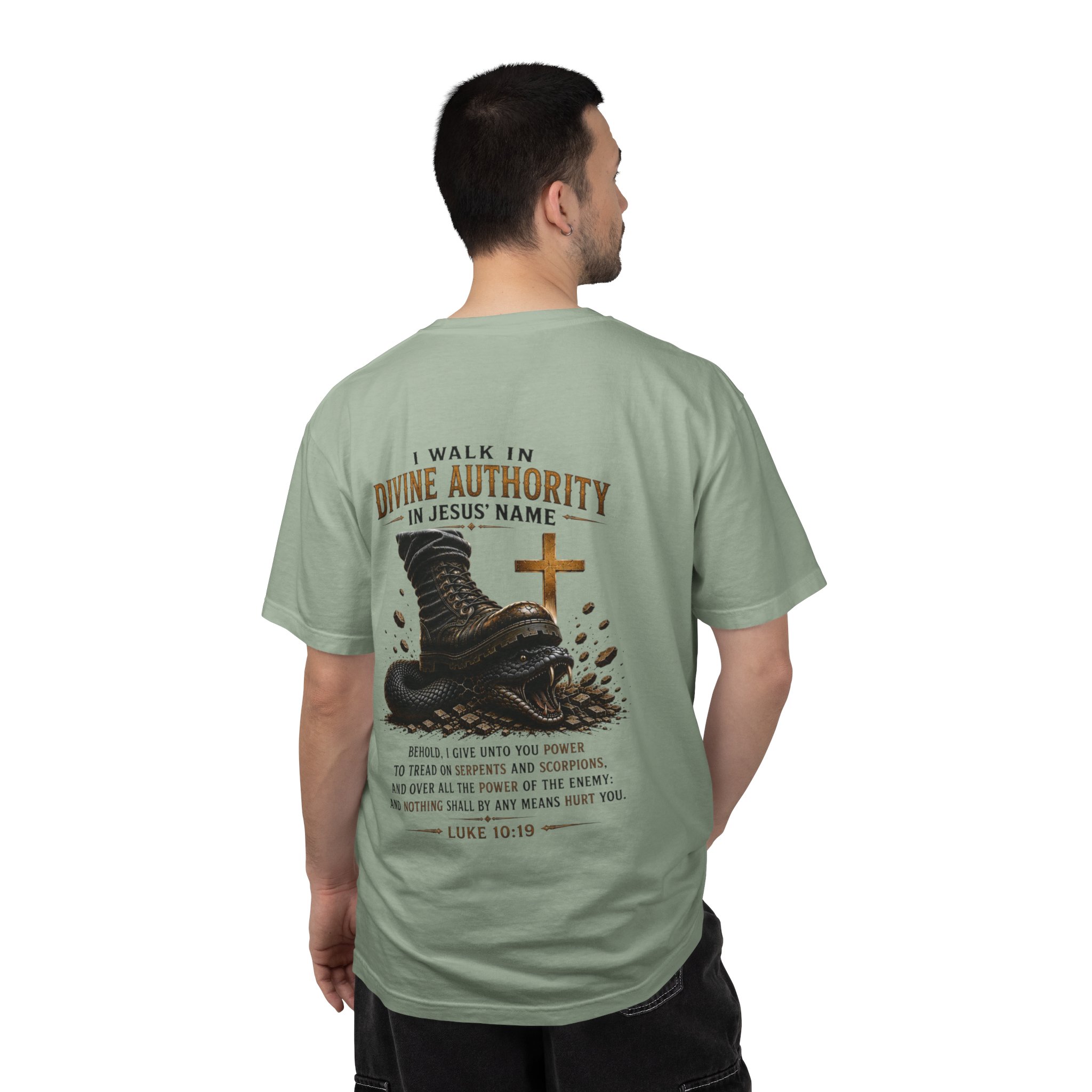 Authorized Power T-Shirt — "Authorized Power" Luke 10:19 Christian Faith Tee - Image 72