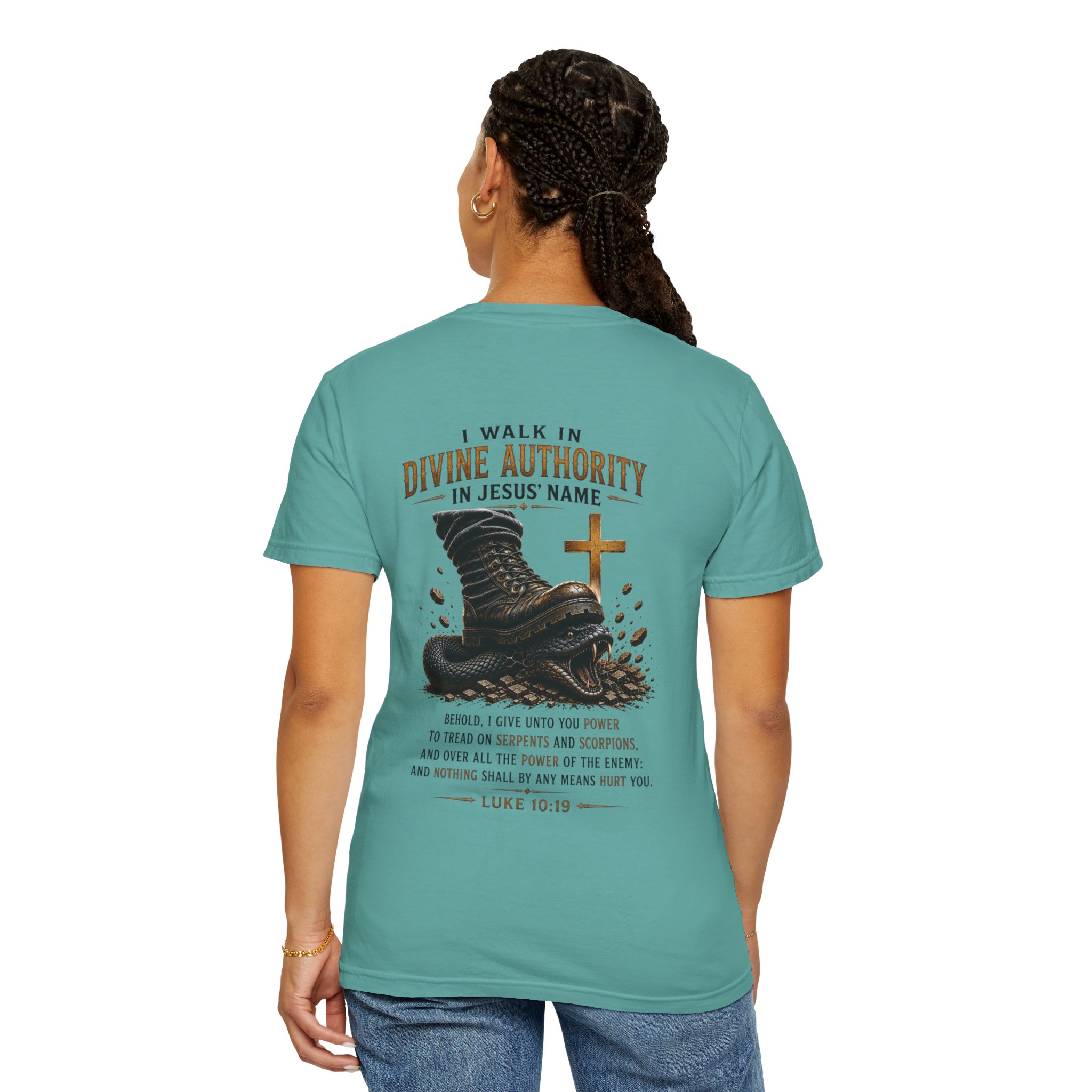 Authorized Power T-Shirt — "Authorized Power" Luke 10:19 Christian Faith Tee - Image 98