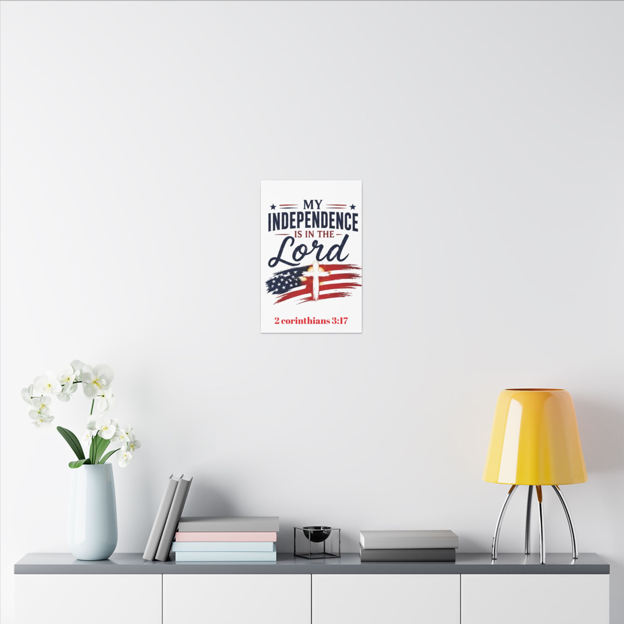 Independence Is in the Lord Canvas Wall Art – Patriotic Christian 2 Corinthians 3:17 - Image 8