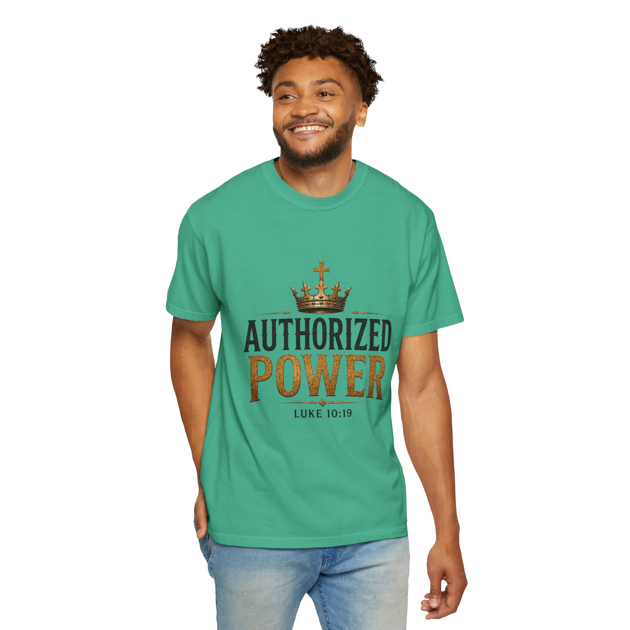 Authorized Power T-Shirt — "Authorized Power" Luke 10:19 Christian Faith Tee - Image 88