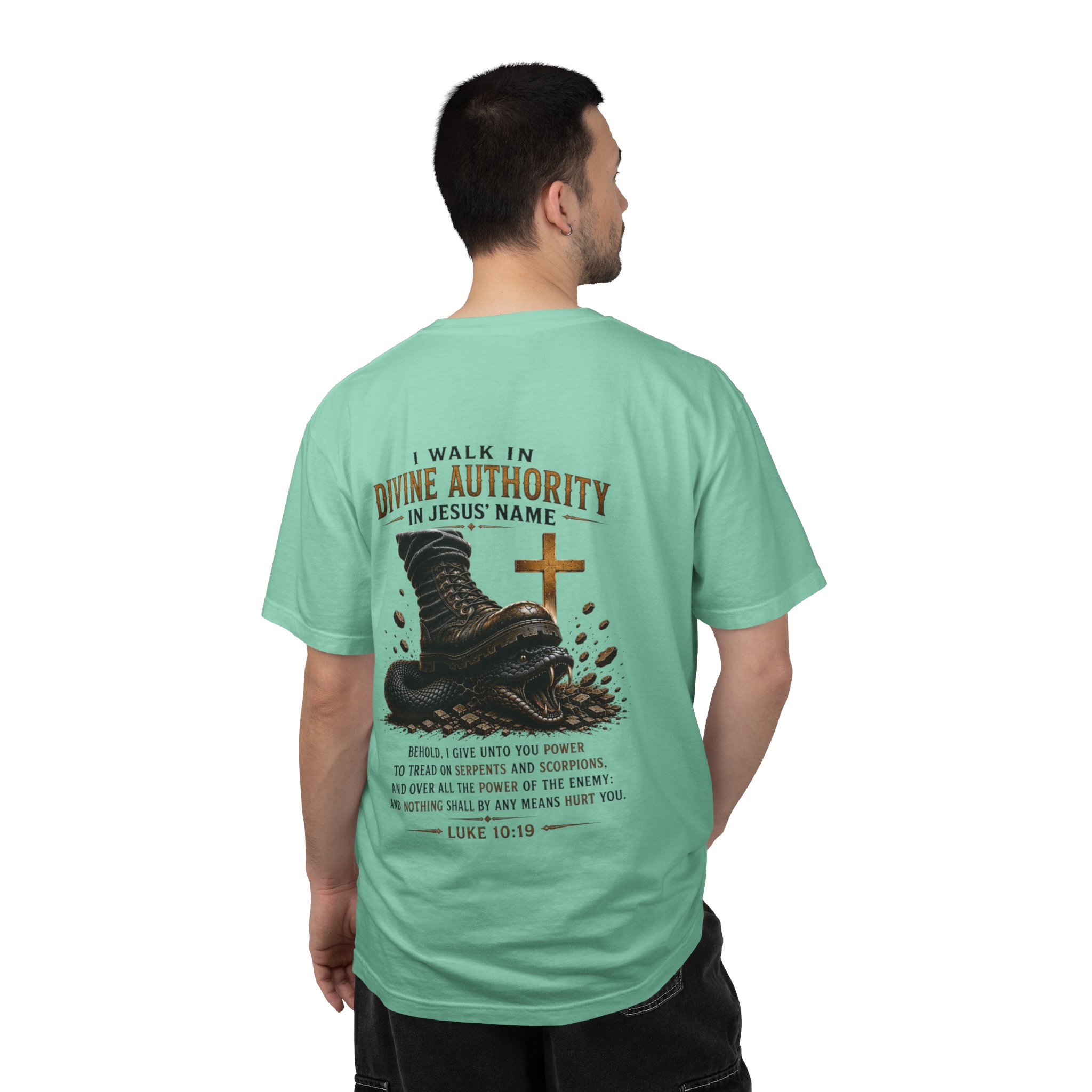 Authorized Power T-Shirt — "Authorized Power" Luke 10:19 Christian Faith Tee - Image 81