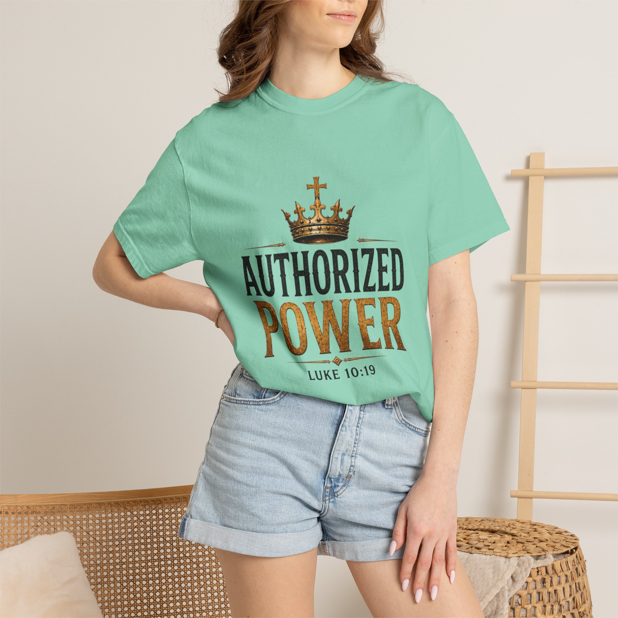 Authorized Power T-Shirt — "Authorized Power" Luke 10:19 Christian Faith Tee - Image 75