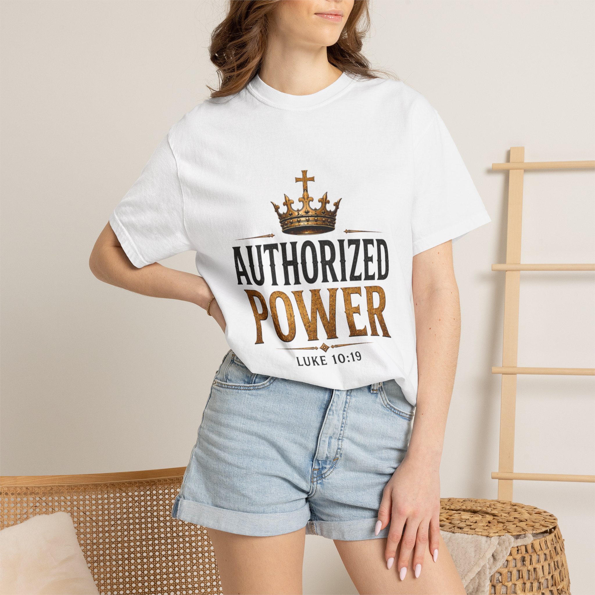 Authorized Power T-Shirt — "Authorized Power" Luke 10:19 Christian Faith Tee - Image 4