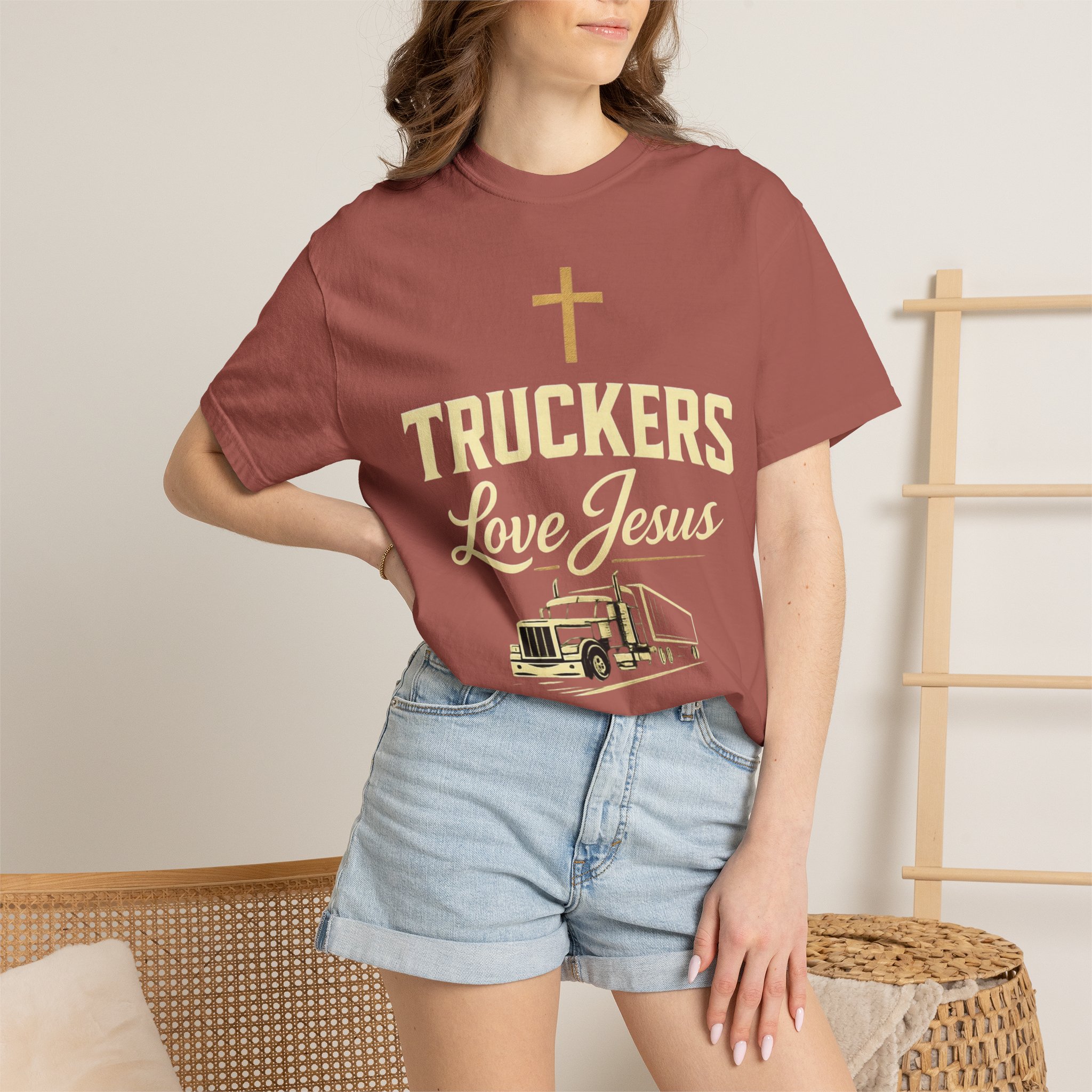 Truckers Love Jesus T-Shirt — Christian Trucker Gospel Tee - Image 64