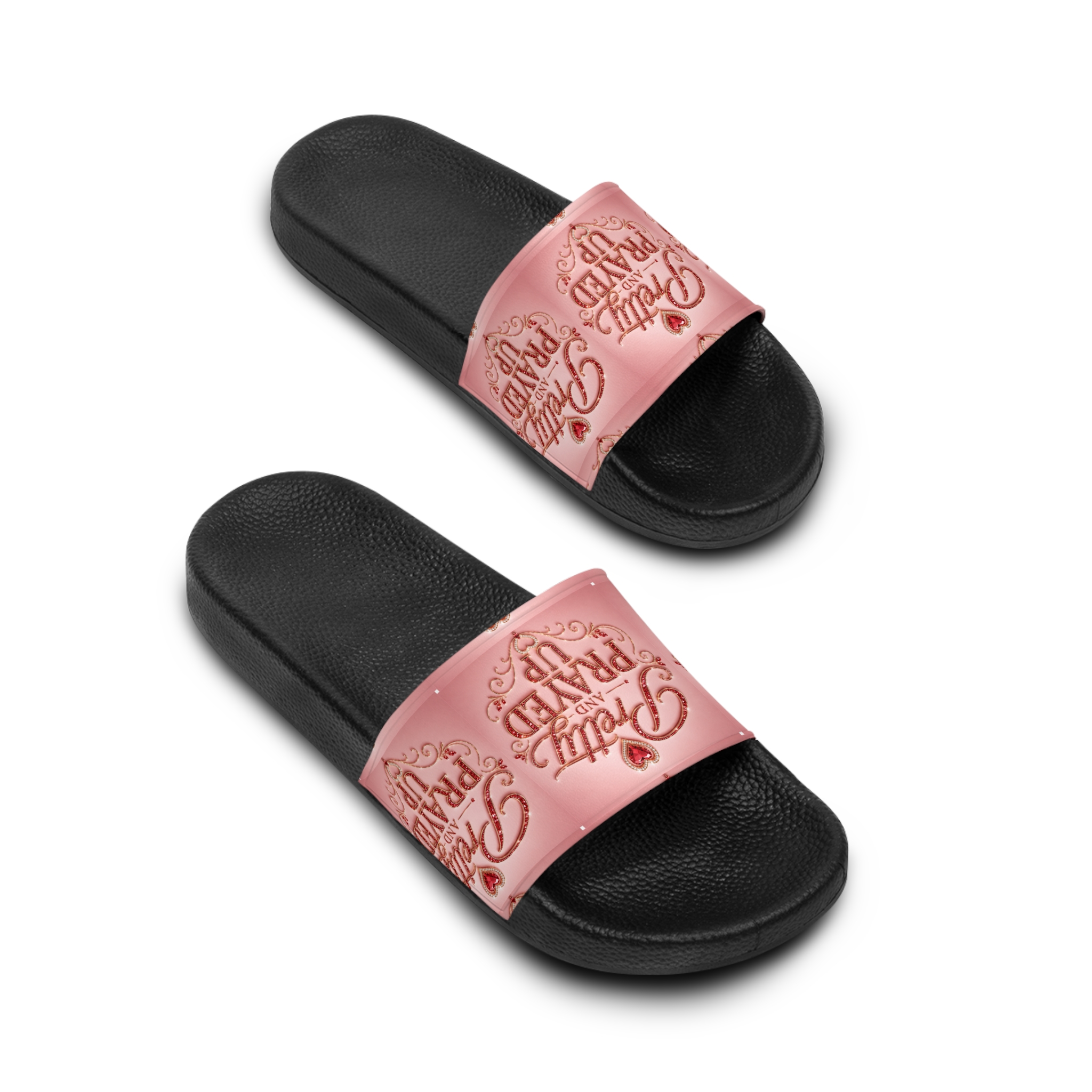 Pretty and Prayed up women’s slides red - Image 4