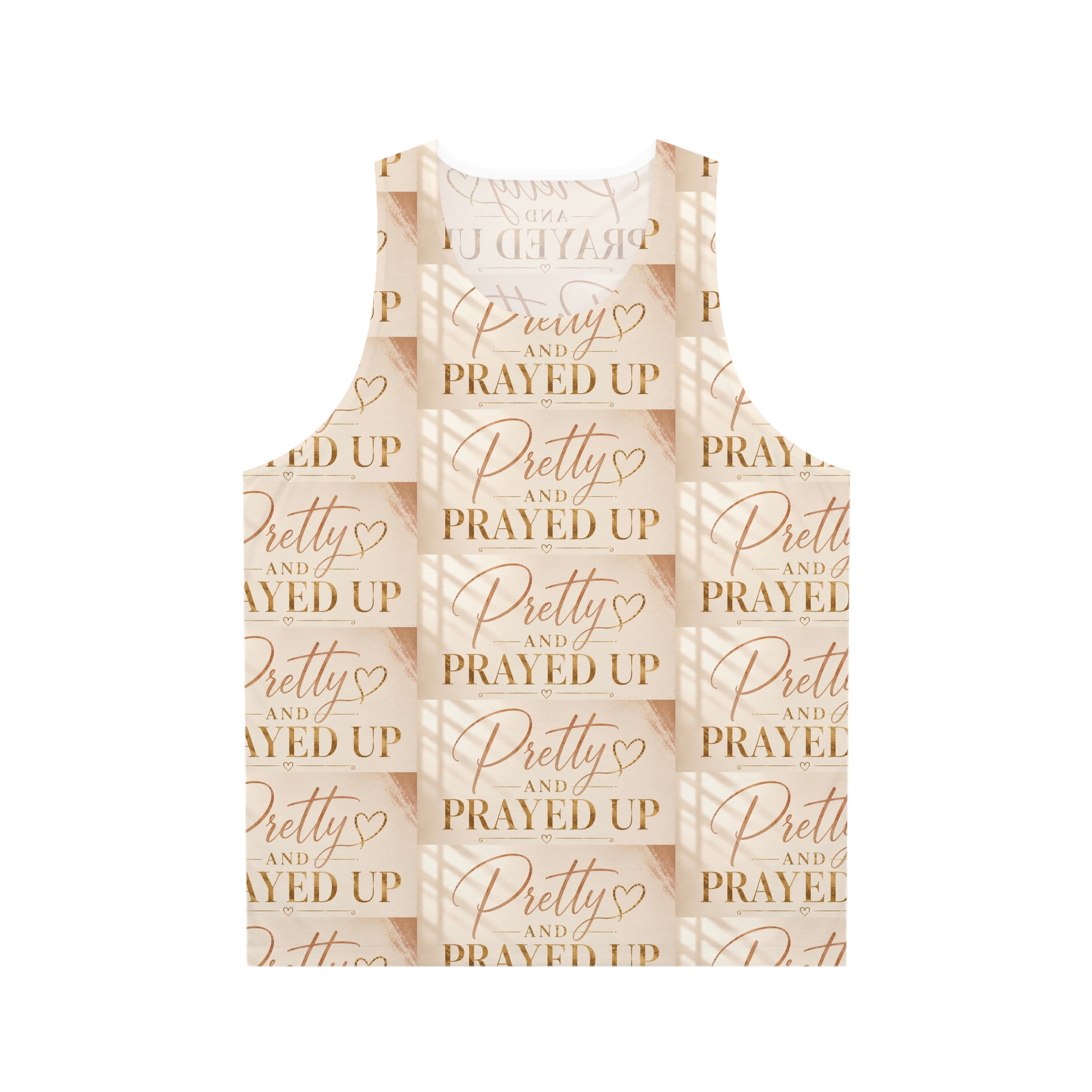Pretty and prayed up women’s tank tan - Image 4