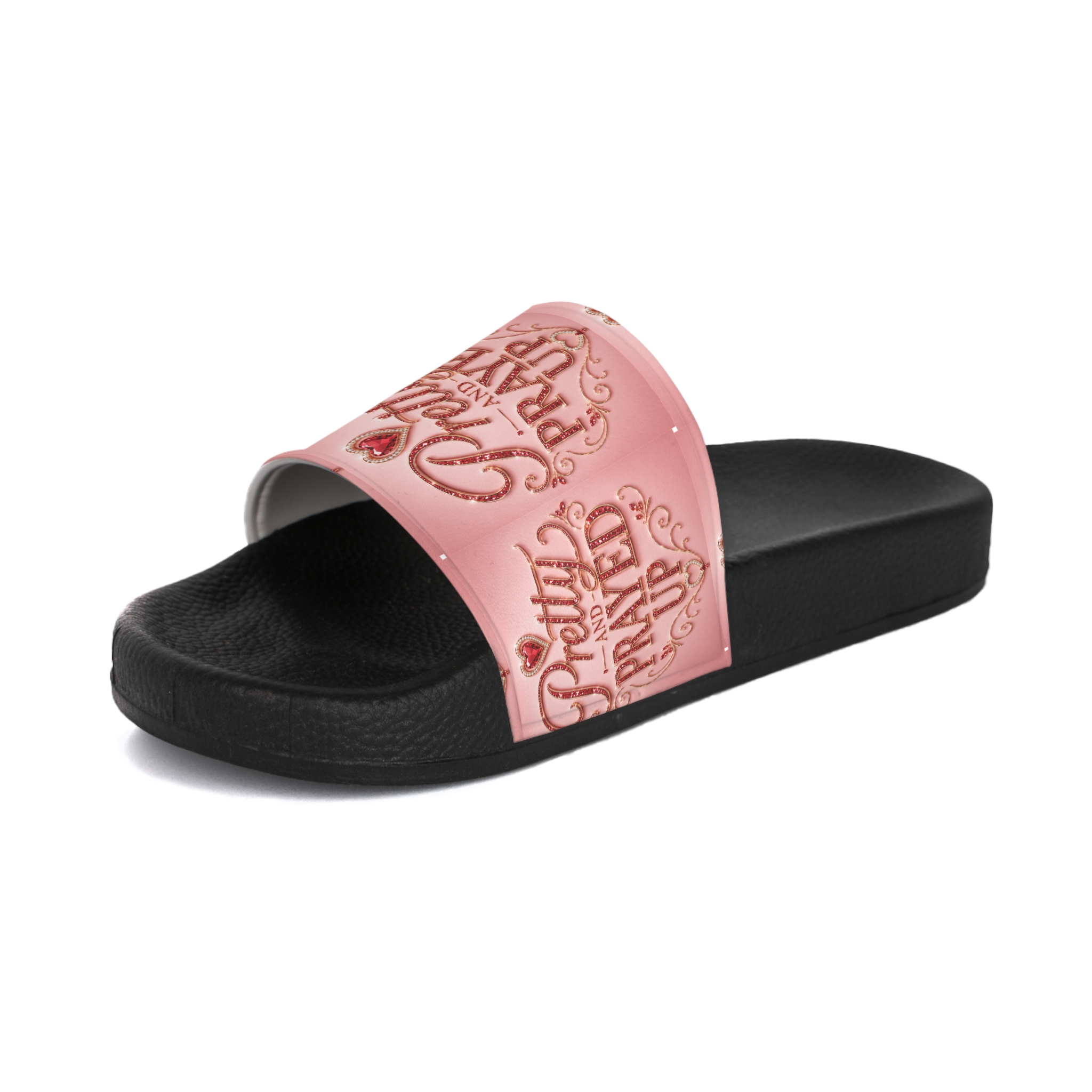 Pretty and Prayed up women’s slides red - Image 3
