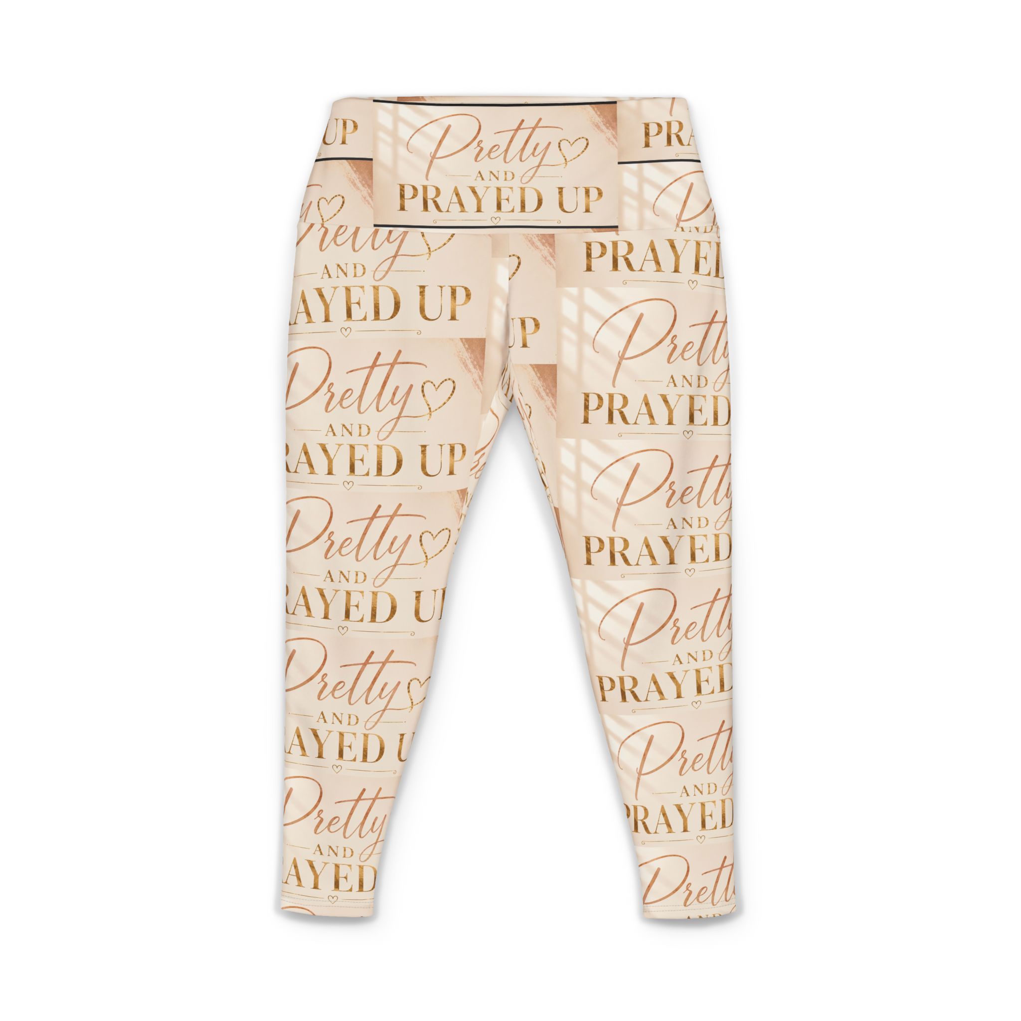 Pretty and prayed up women’s yoga pants tan
