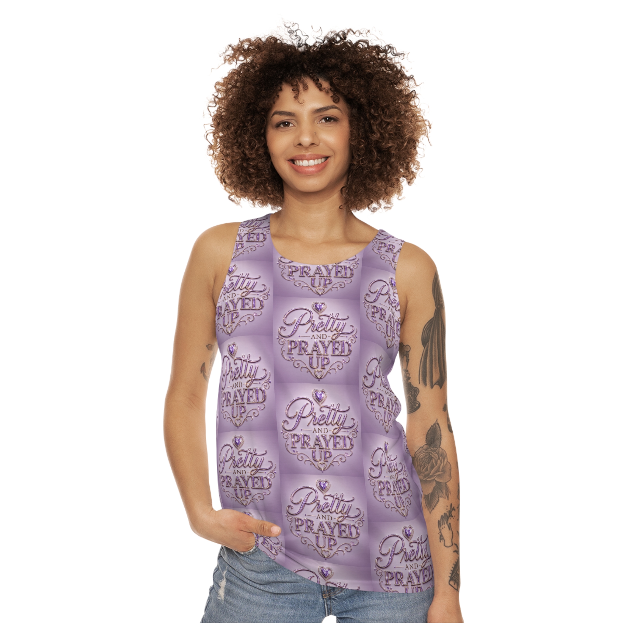 Prayed up tank top purple - Image 3