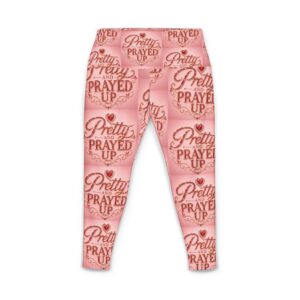 Pretty and prayed up women’s yoga pants, red