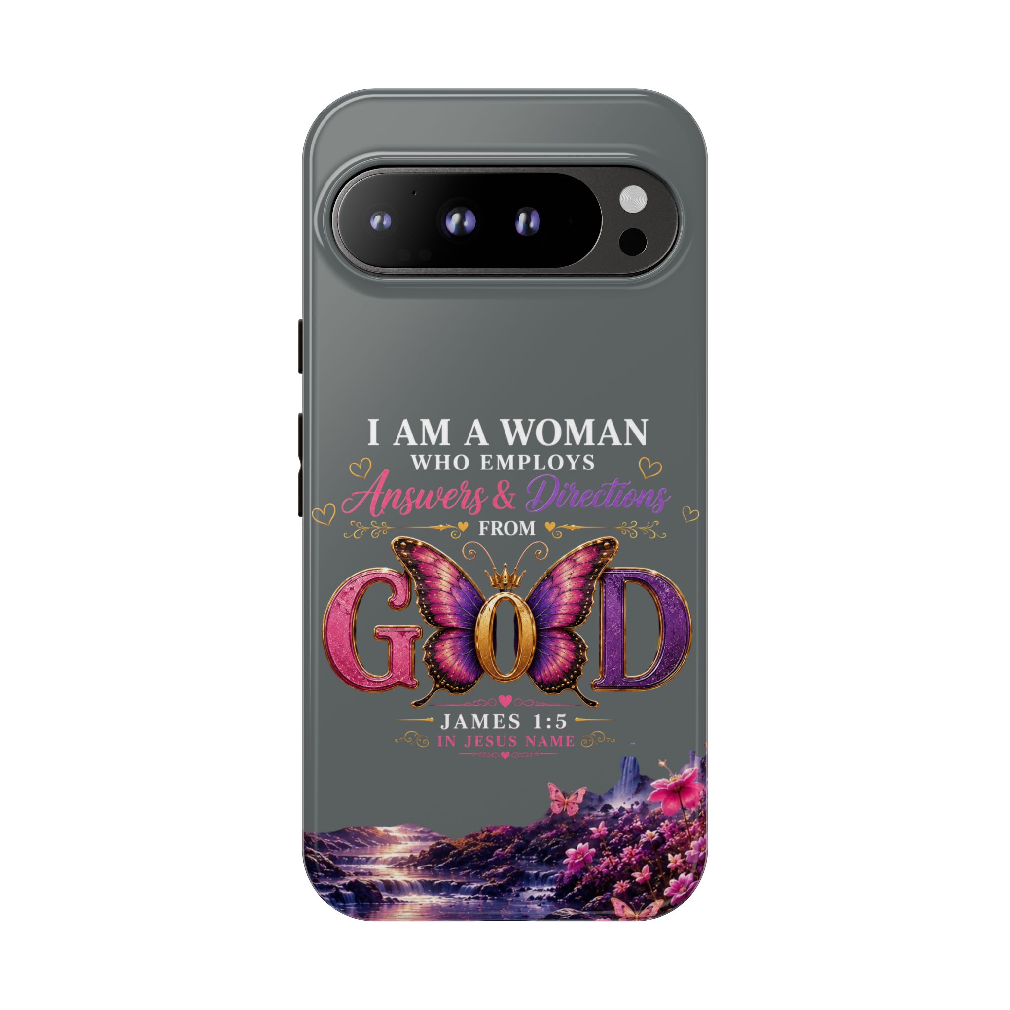 “I Am a Woman Who Employs Answers & Wisdom from God” Butterfly Design phone case - Image 133