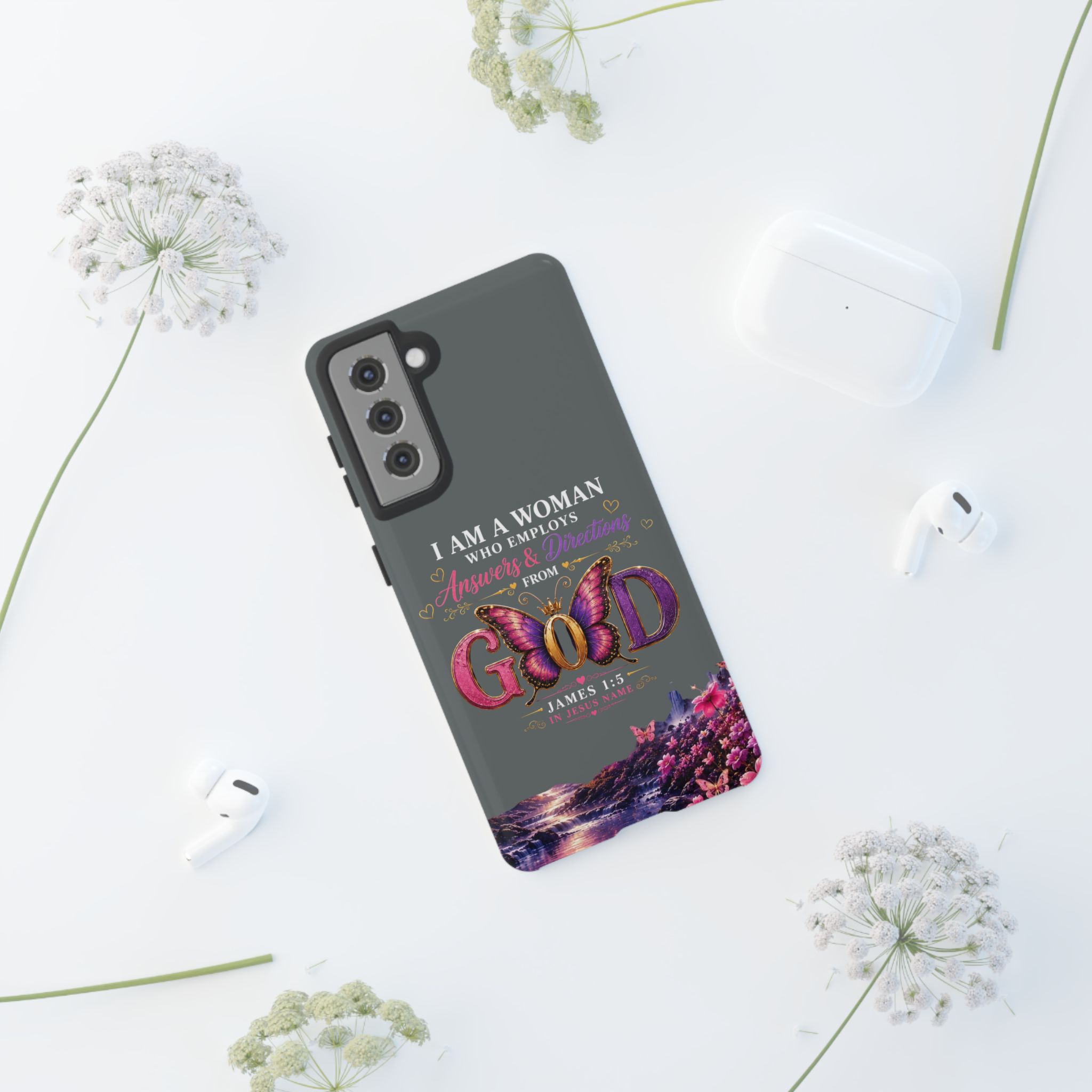 “I Am a Woman Who Employs Answers & Wisdom from God” Butterfly Design phone case - Image 30