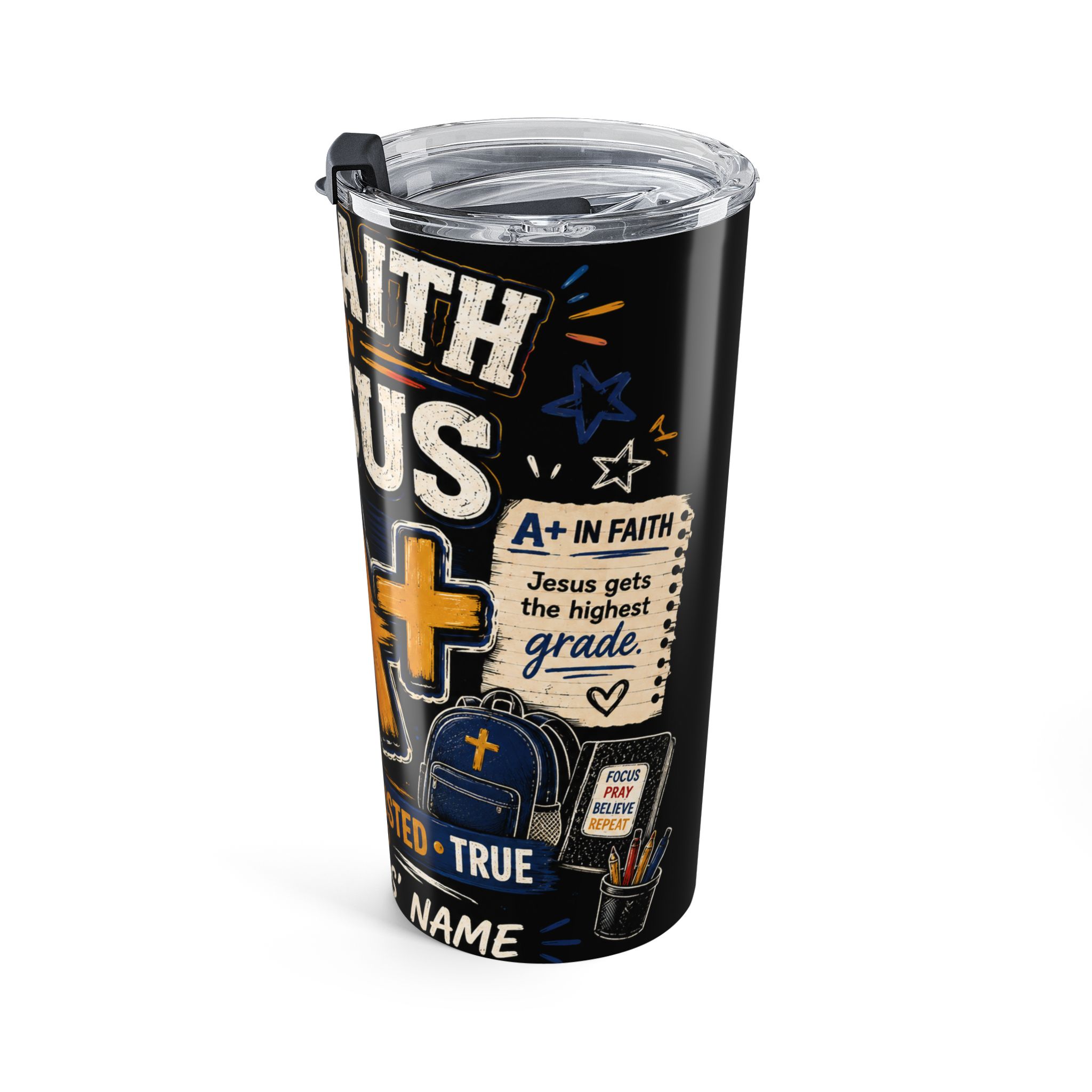 Jesus A+ Faith 20oz Tumbler – Christian Inspirational Travel Cup - Image 4