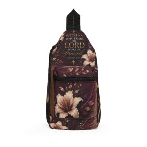 Faithful Woman Floral Sling Bag — "A Woman Who Fears the Lord" Crossbody
