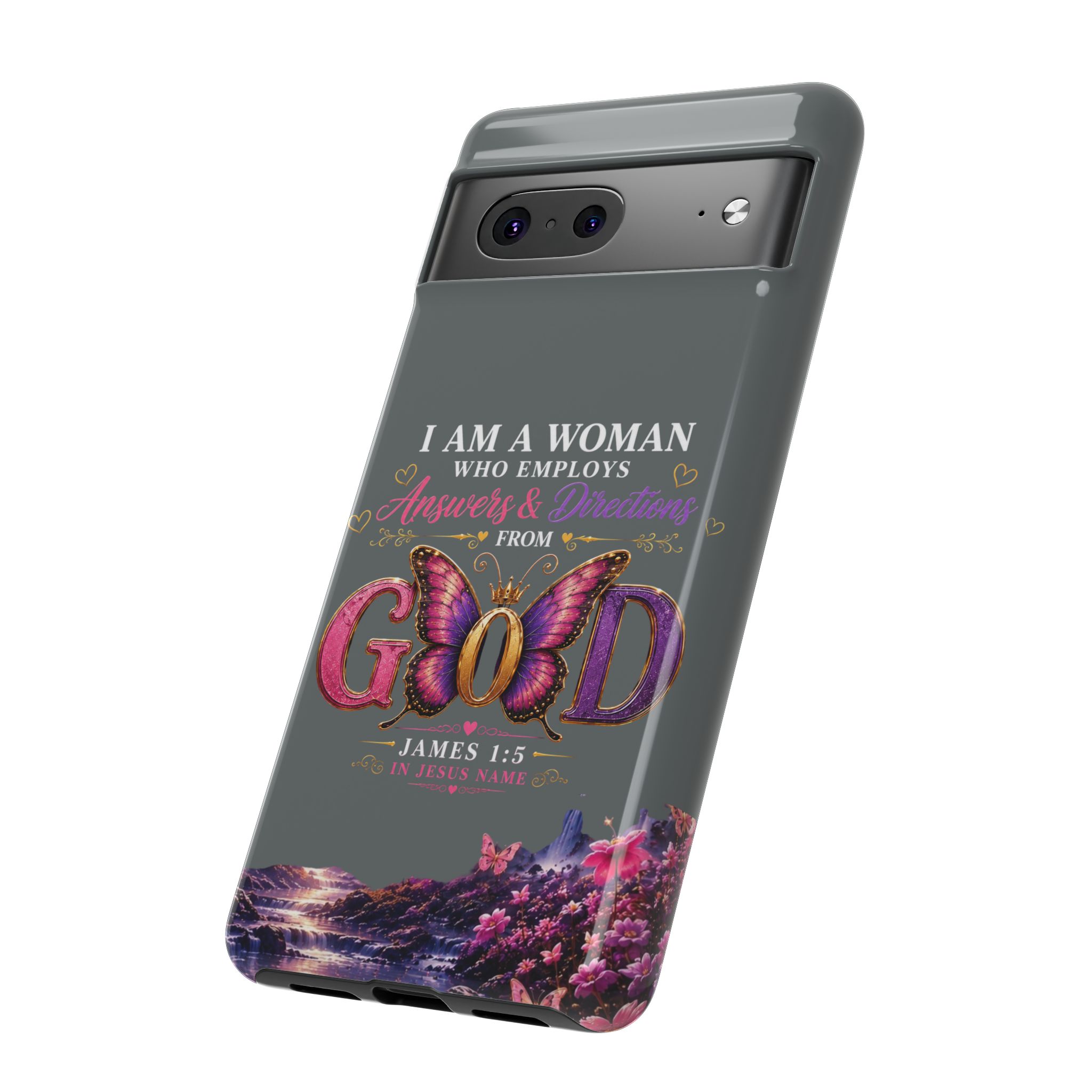 “I Am a Woman Who Employs Answers & Wisdom from God” Butterfly Design phone case - Image 76