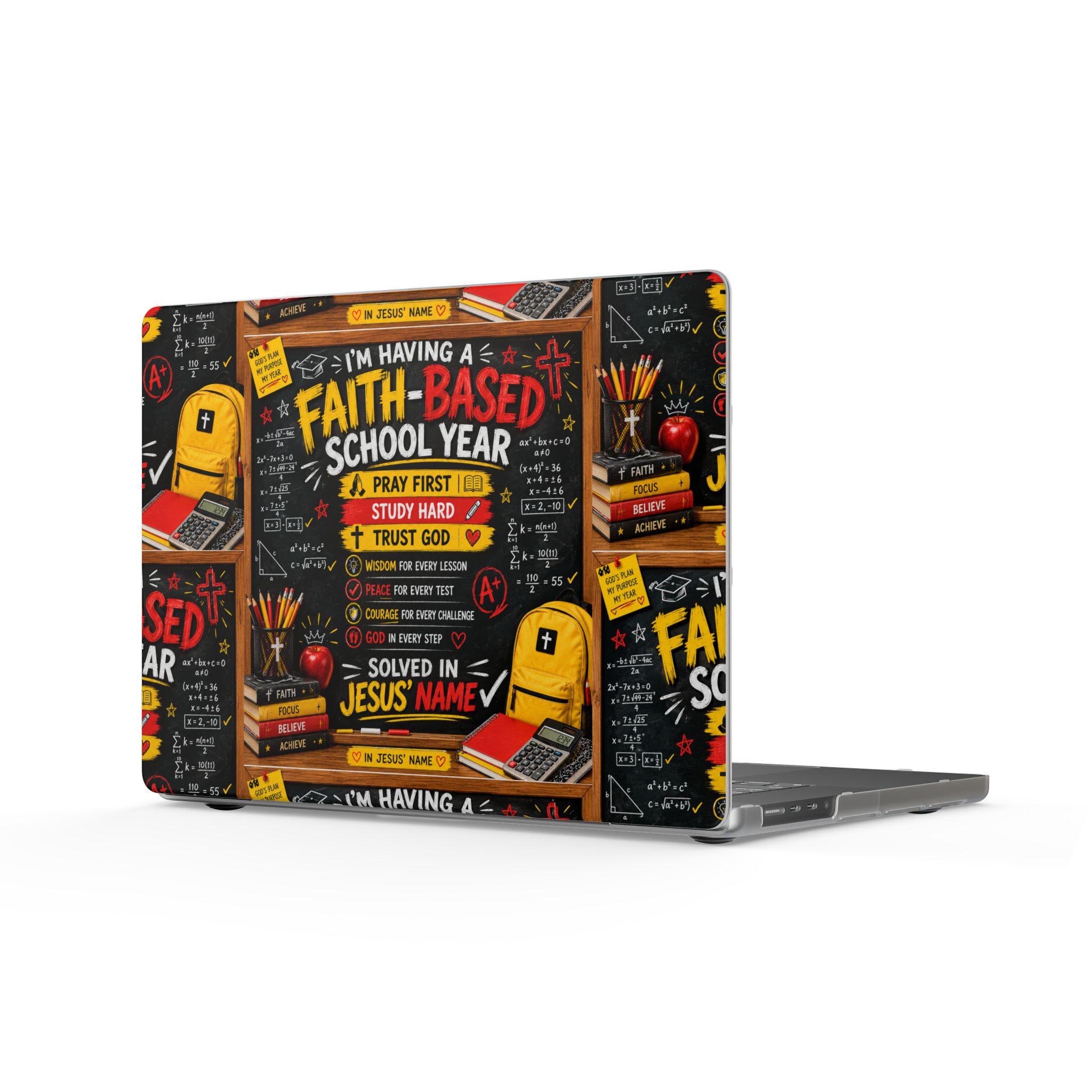 Faith-Based MacBook Case — "I'm Having a Faith-Based School Year" Christian Laptop Cover