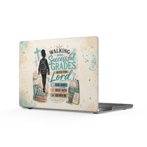 Christian Student MacBook Case — "Walking into Successful Grades with the Lord" Laptop Cover