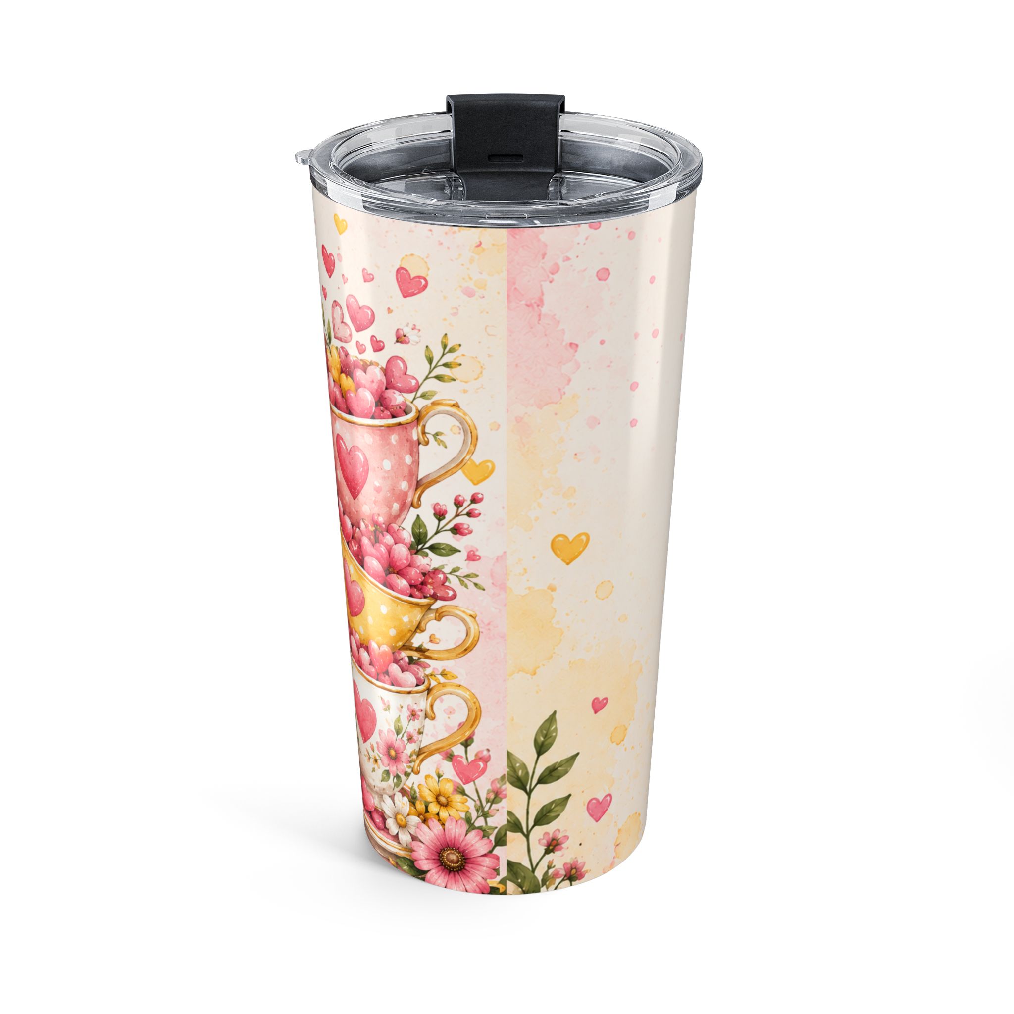 20oz Faith Tumbler — 'Blessings Overflow' Floral Christian Travel Mug - Image 2