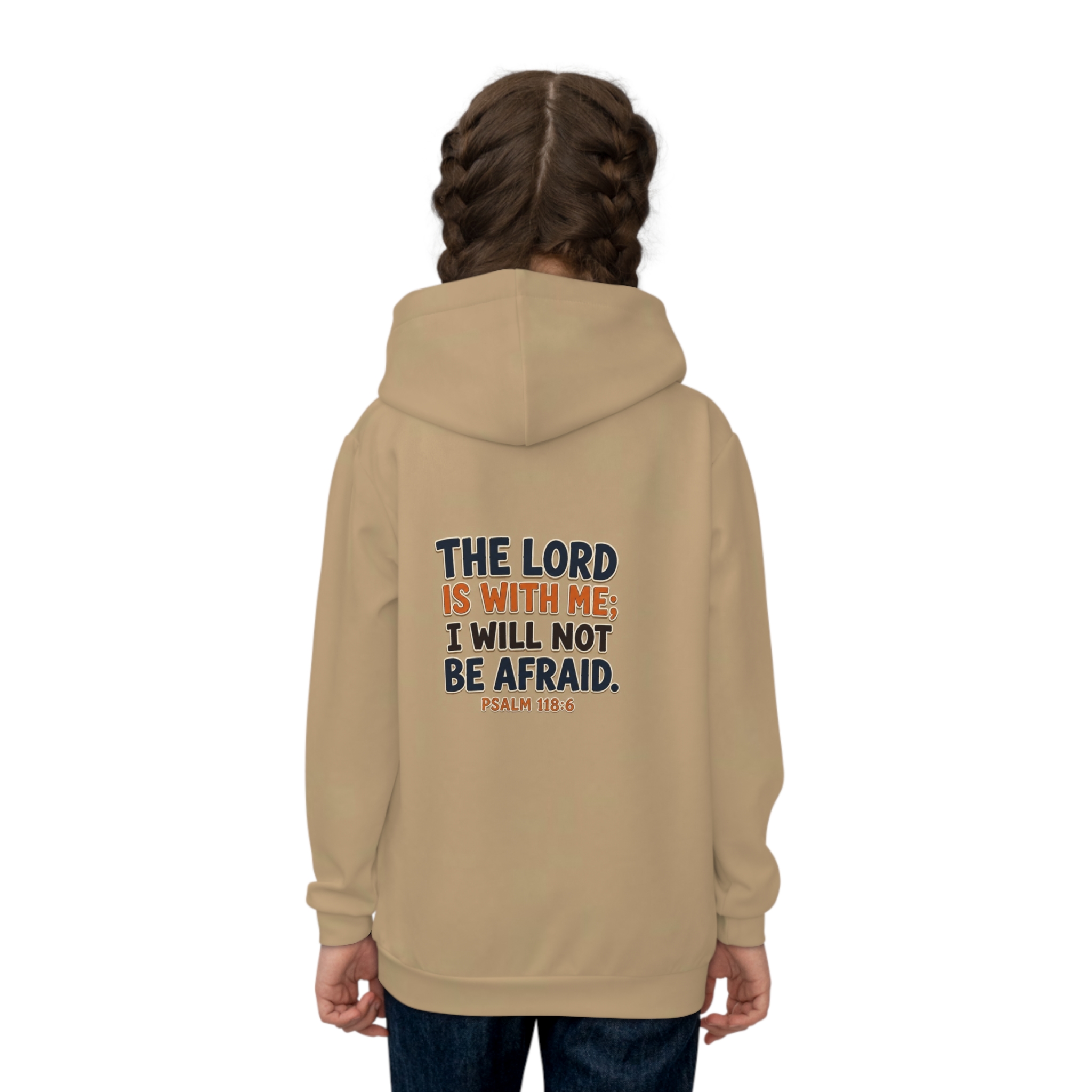 Kids' Christian Hoodie – "God's Got My Back" (Psalm 118:6) Inspirational Youth Sweatshirt - Image 4