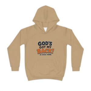 Kids' Christian Hoodie – "God's Got My Back" (Psalm 118:6) Inspirational Youth Sweatshirt