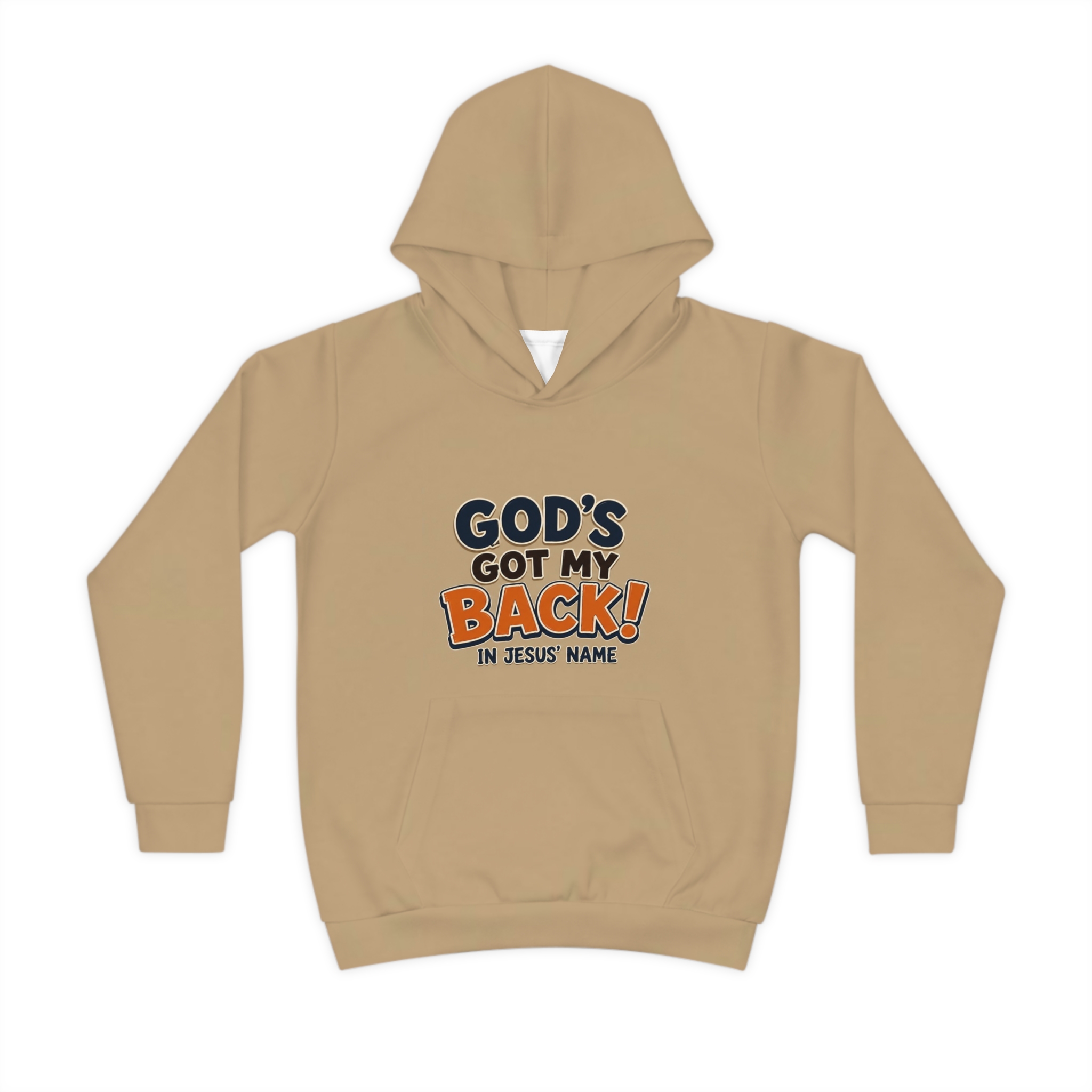Kids' Christian Hoodie – "God's Got My Back" (Psalm 118:6) Inspirational Youth Sweatshirt