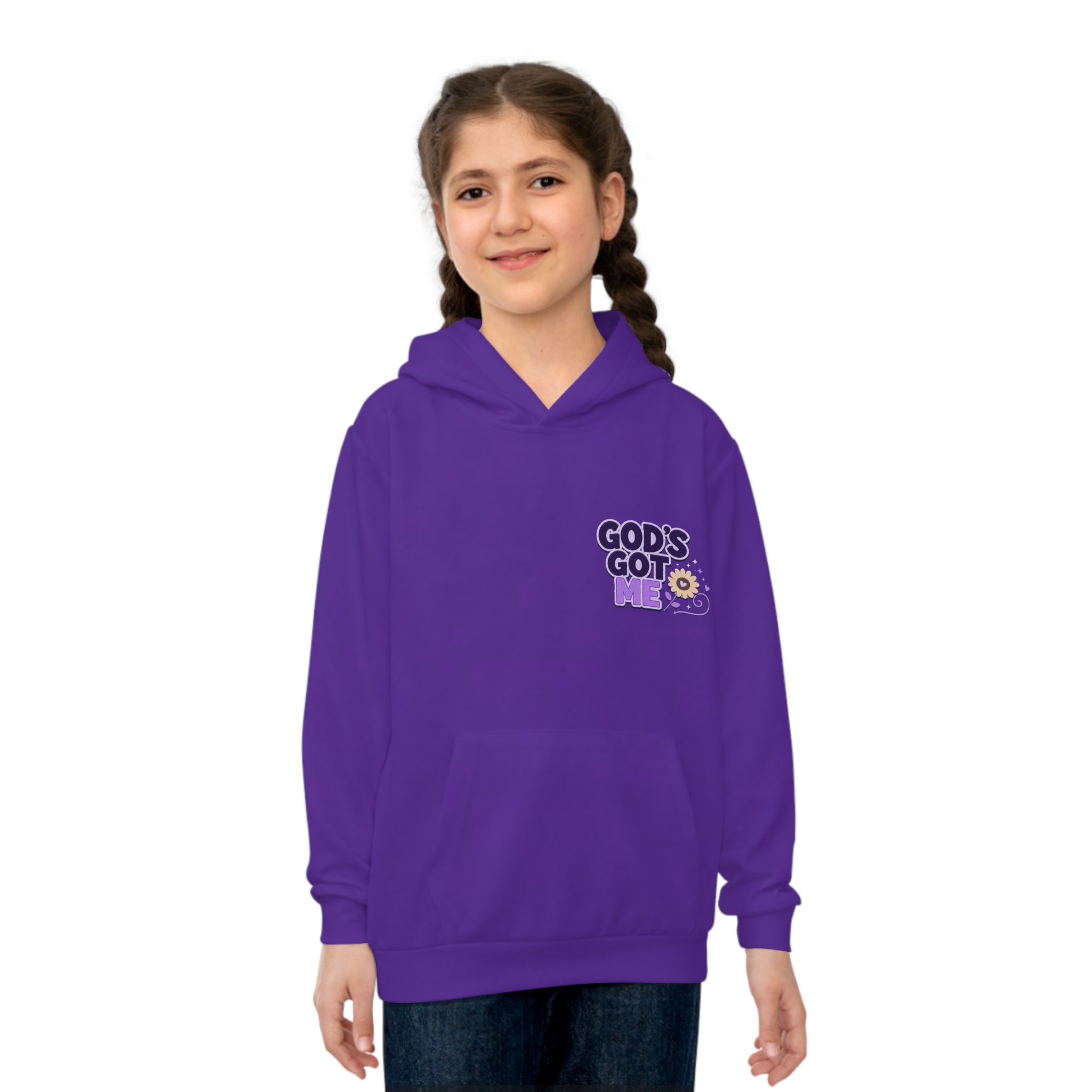 Children's Hoodie — "God's Got Me" Christian Kids Pullover (The Lord I Will Not Be Afraid) - Image 3