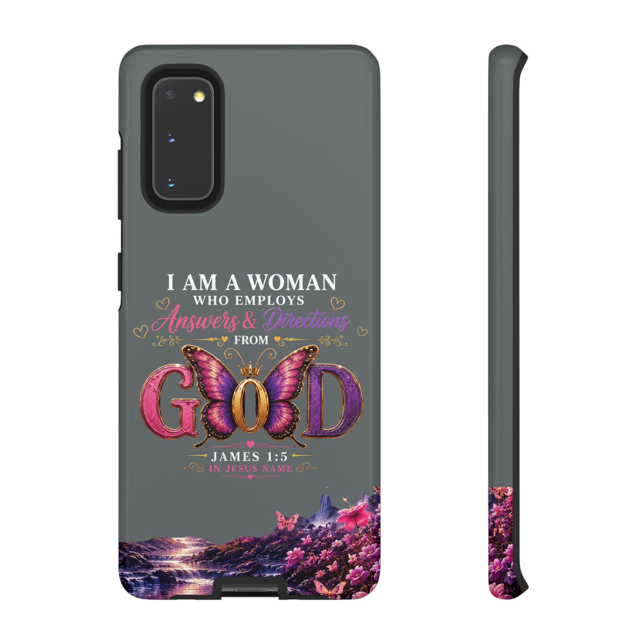 “I Am a Woman Who Employs Answers & Wisdom from God” Butterfly Design phone case - Image 14