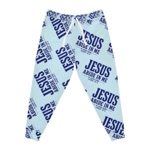 Jesus Abide In Me Athletic Joggers — Christian Faith All-Over Print