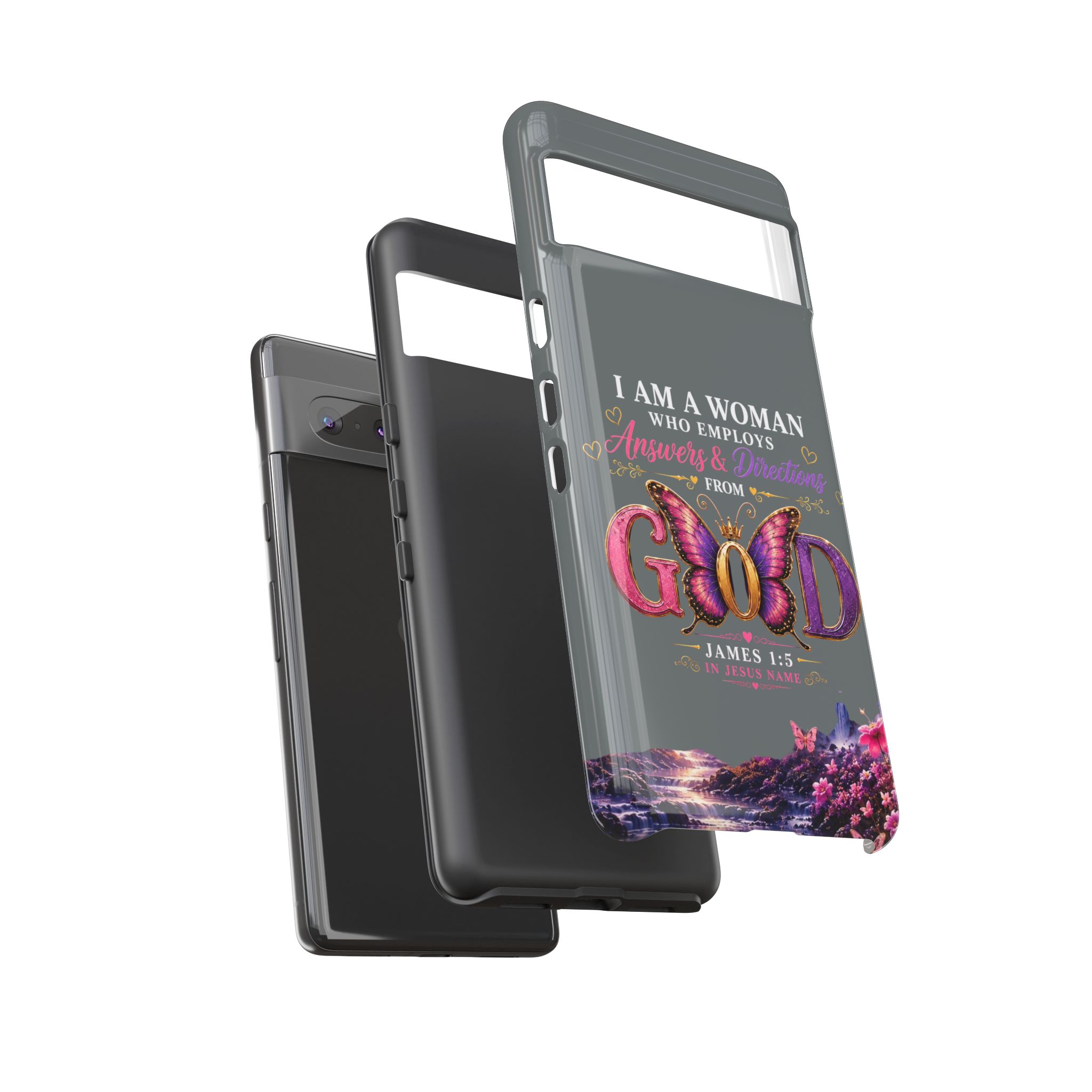 “I Am a Woman Who Employs Answers & Wisdom from God” Butterfly Design phone case - Image 77