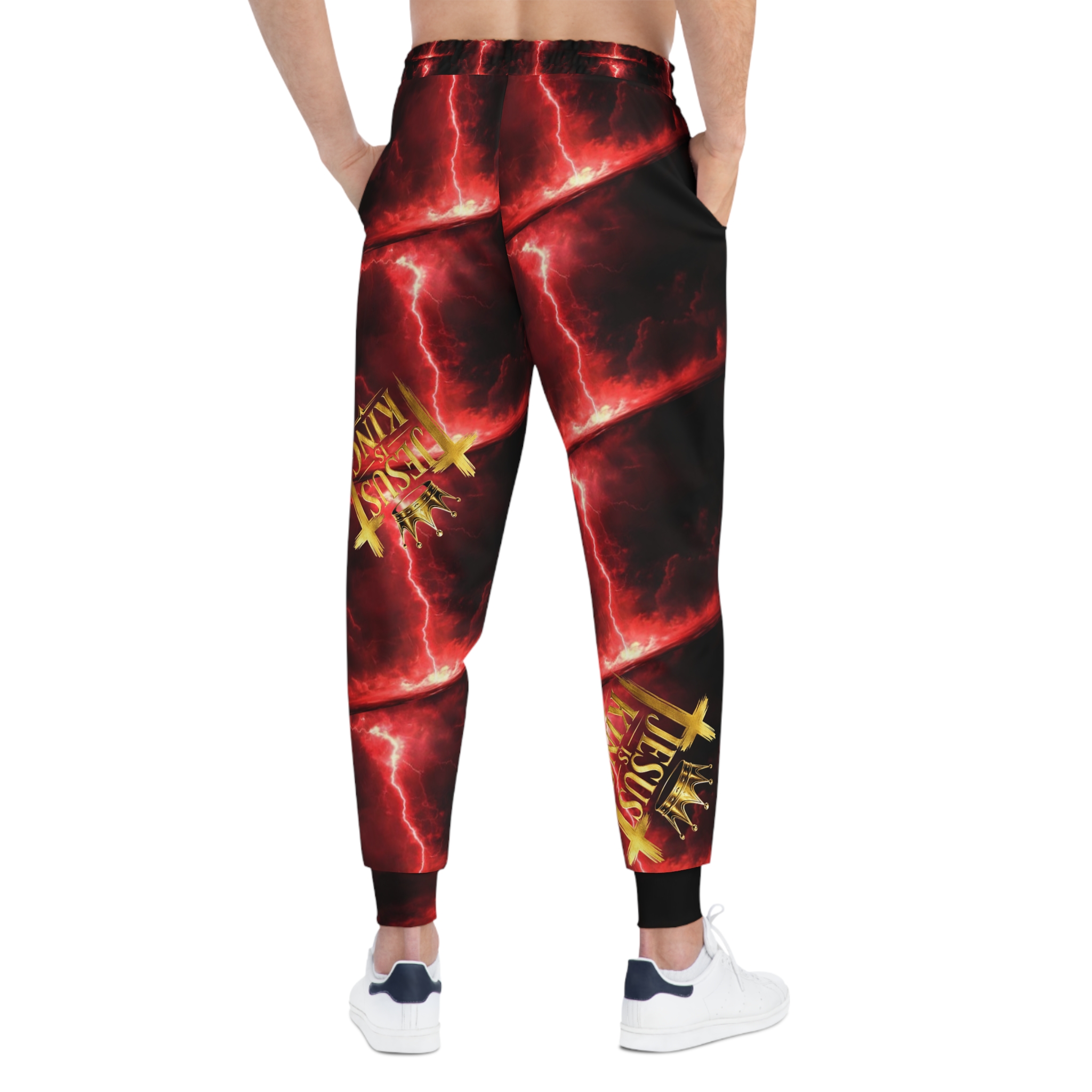 Jesus Is King' Red Lightning Athletic Joggers - Image 4