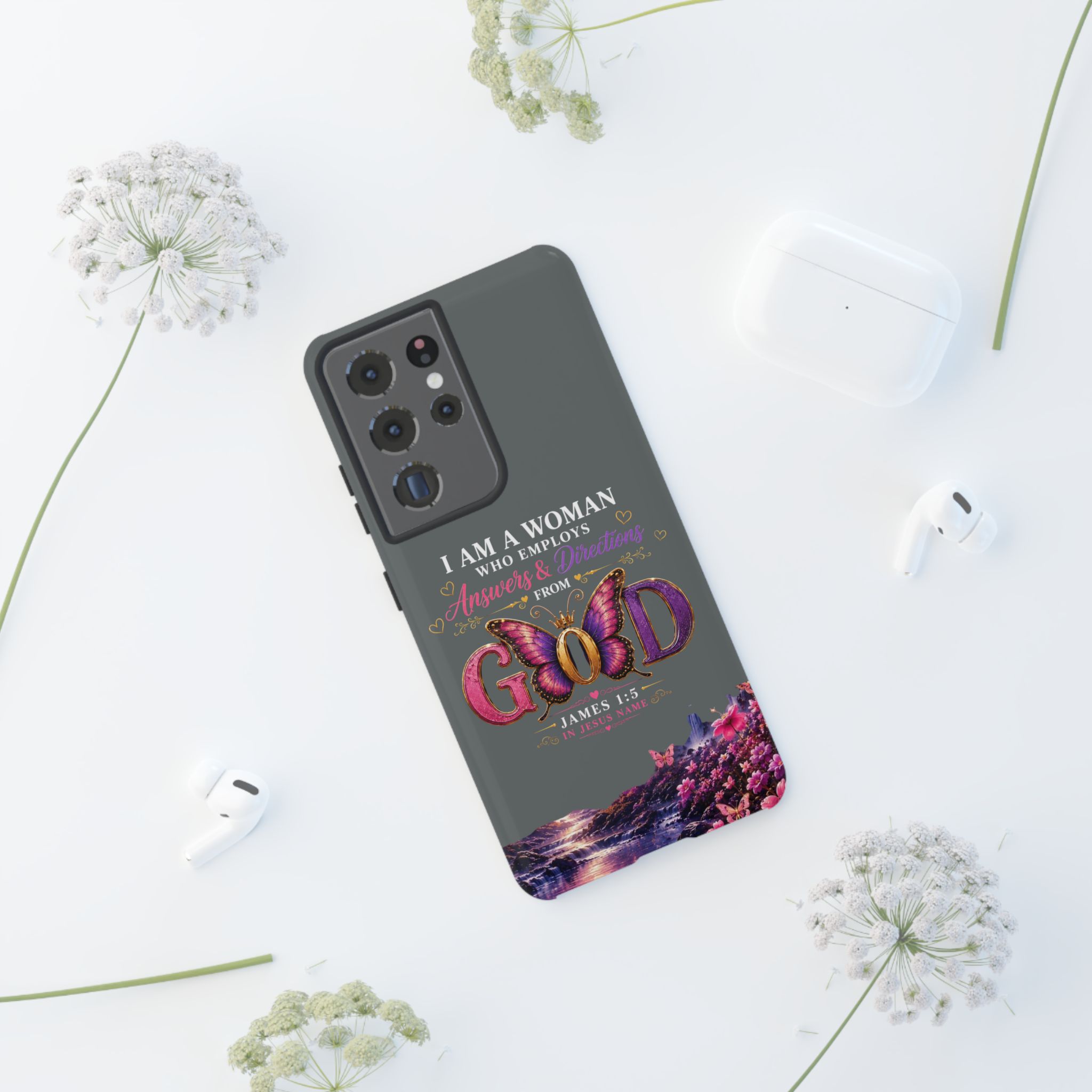 “I Am a Woman Who Employs Answers & Wisdom from God” Butterfly Design phone case - Image 34