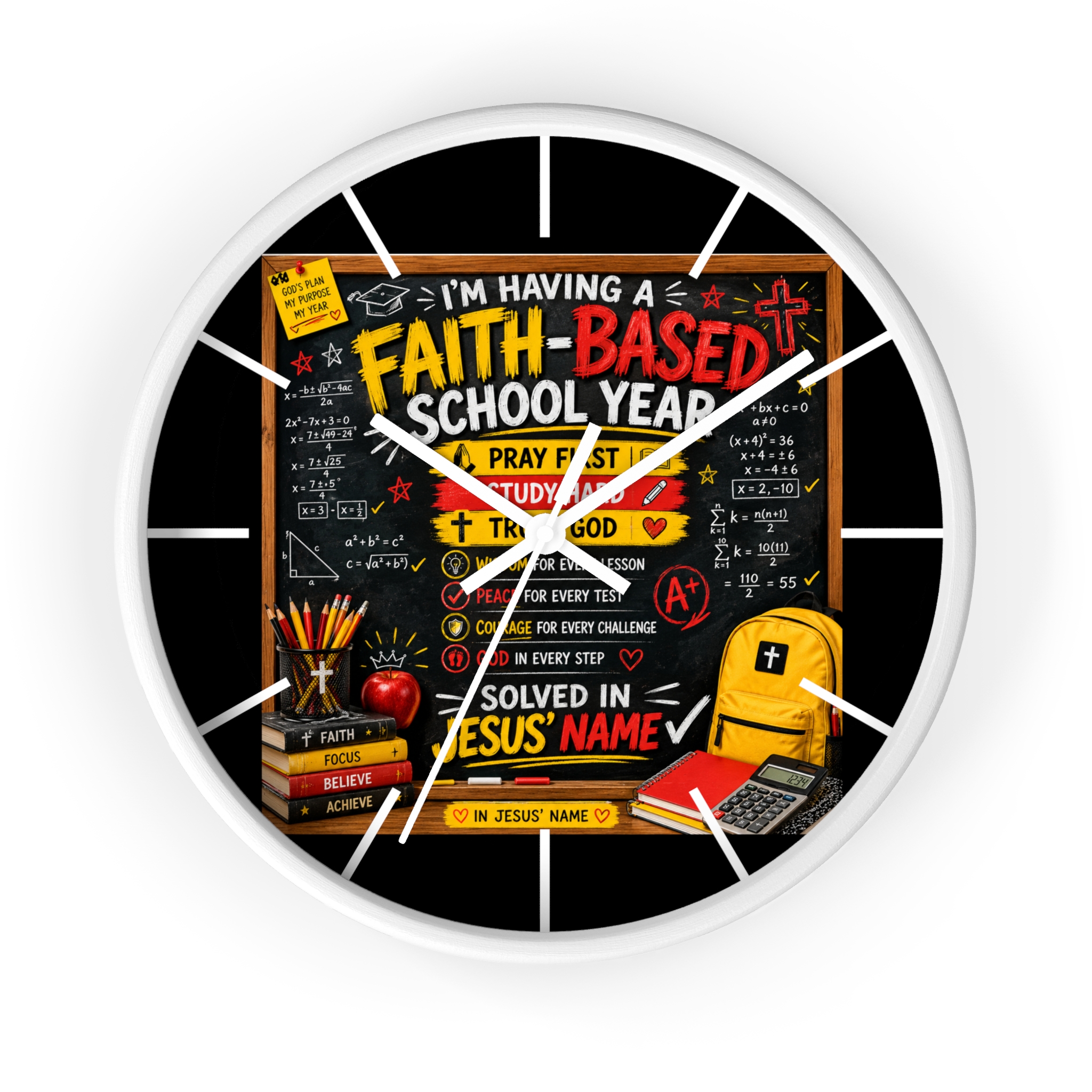 Faith-Based School Year Wall Clock — Christian Back-to-School Prayer & Study Design - Image 4