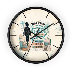 Faith-Based Student Wall Clock — "Walking into Successful Grades with the Lord"