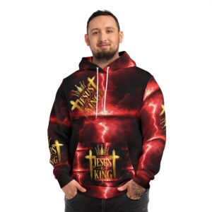 Jesus Is King Red Lightning Hoodie